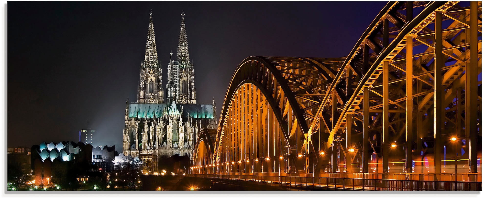 Image of Artland Glasbild "Kölner Dom mit Brücke" Deutschland 1 Stk. tlg. in verschiedenen Grössen