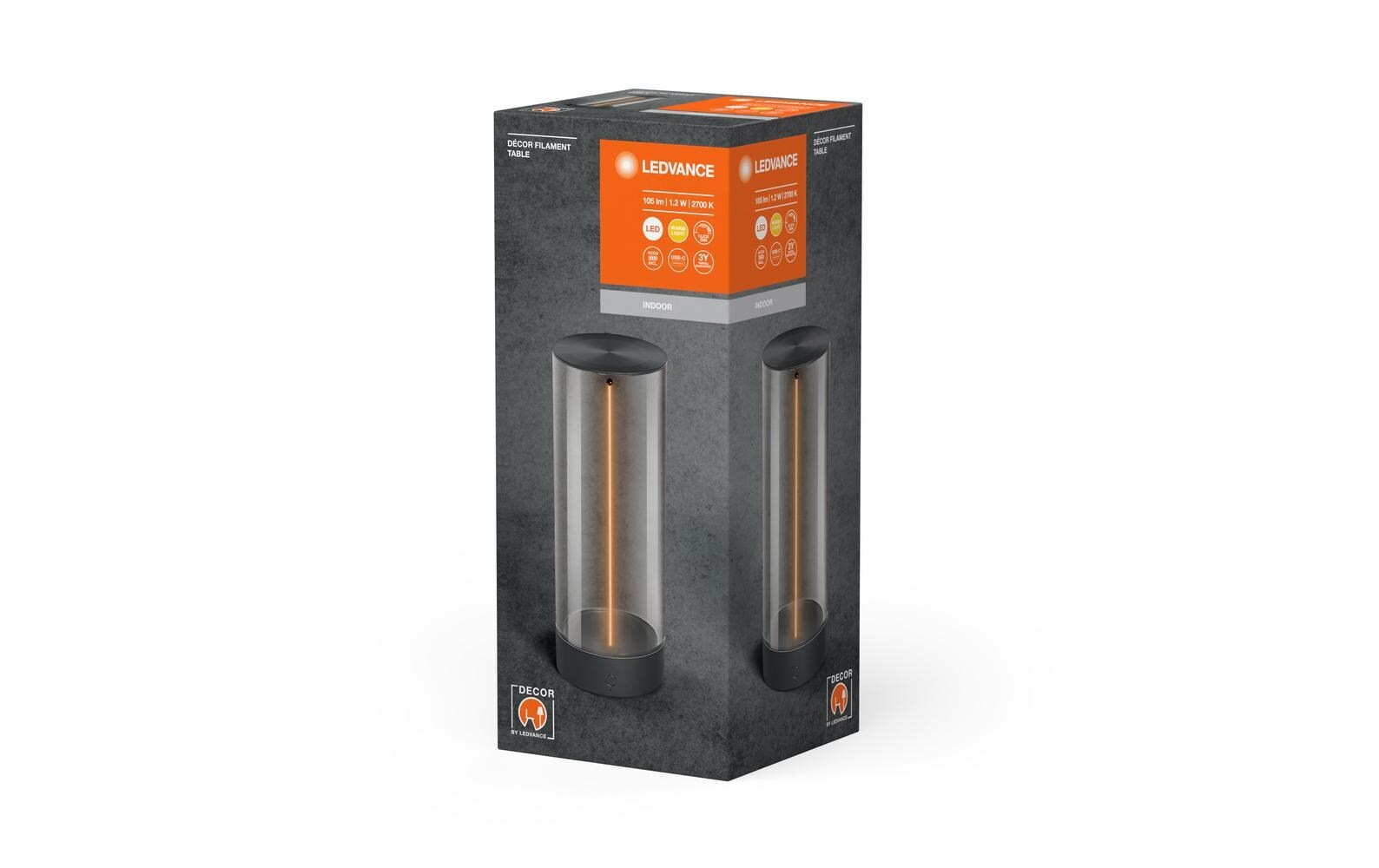 LED Tischleuchte »Ledvance Decor Filament Anthrazit«