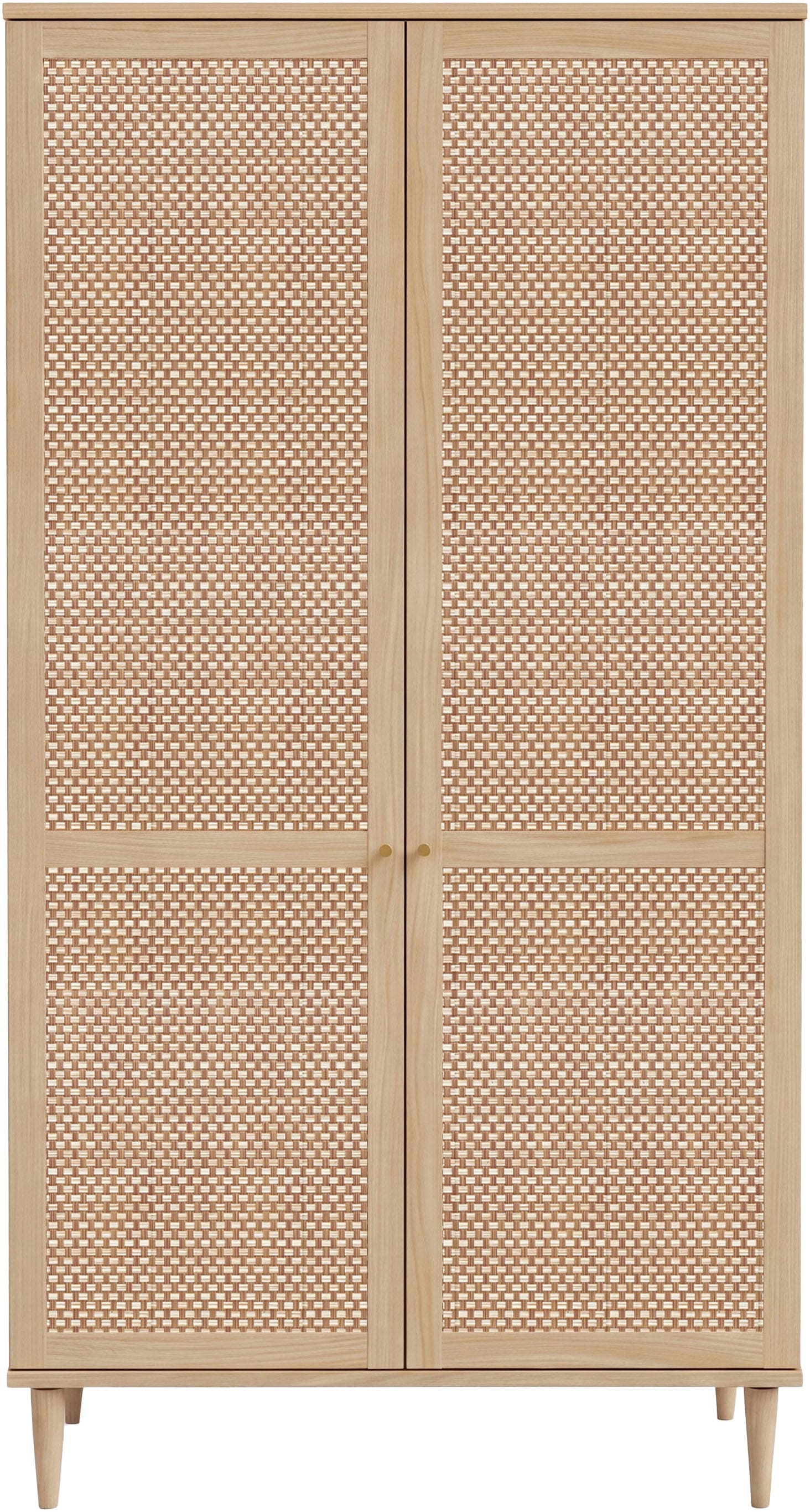 GOODproduct Kleiderschrank »ELLIAN mit Wiener Geflechtoptik, Rattan, Boho Stil, Vintage« Holzfüsse, Metallgriffe, Made in EU, viel Stauraum, FSC® zertifiziert