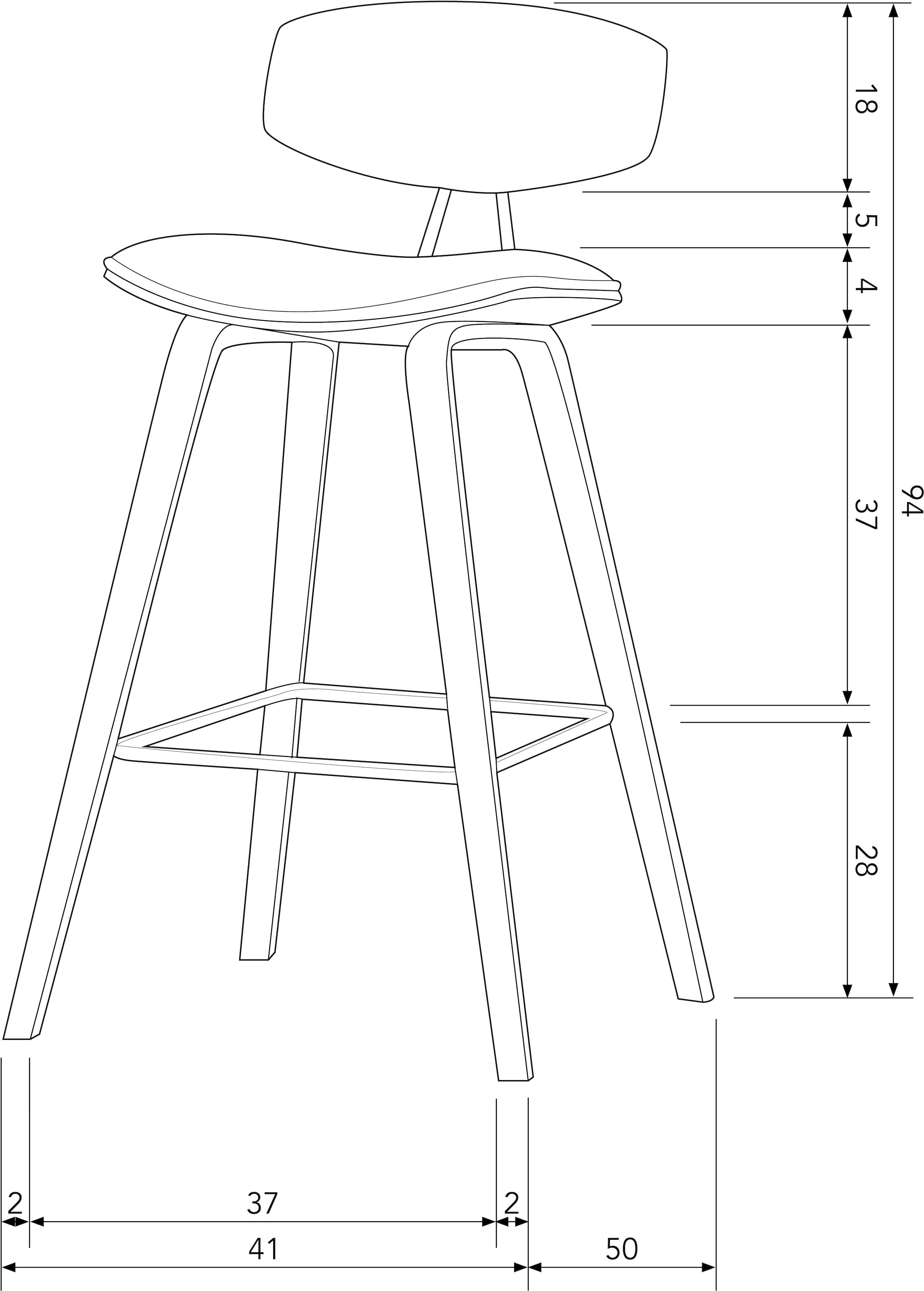 WOOOD Barhocker »Senn« 2 Stk. tlg. Sitzfläche aus Samt, H 94 cm x B 41 cm