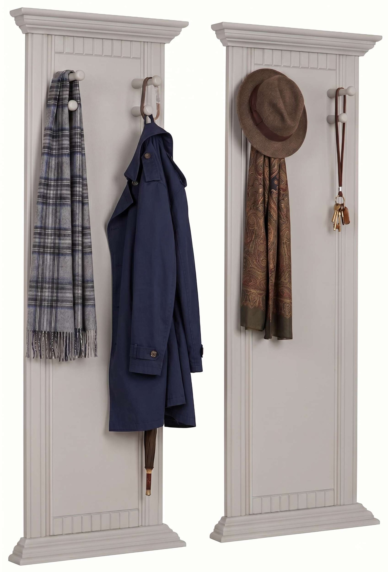 GOODproduct Garderobenpaneel »Rustic« 2 Stk. tlg. (2 Stück), aus massiver Kiefer, mit dekorativen Fräsungen