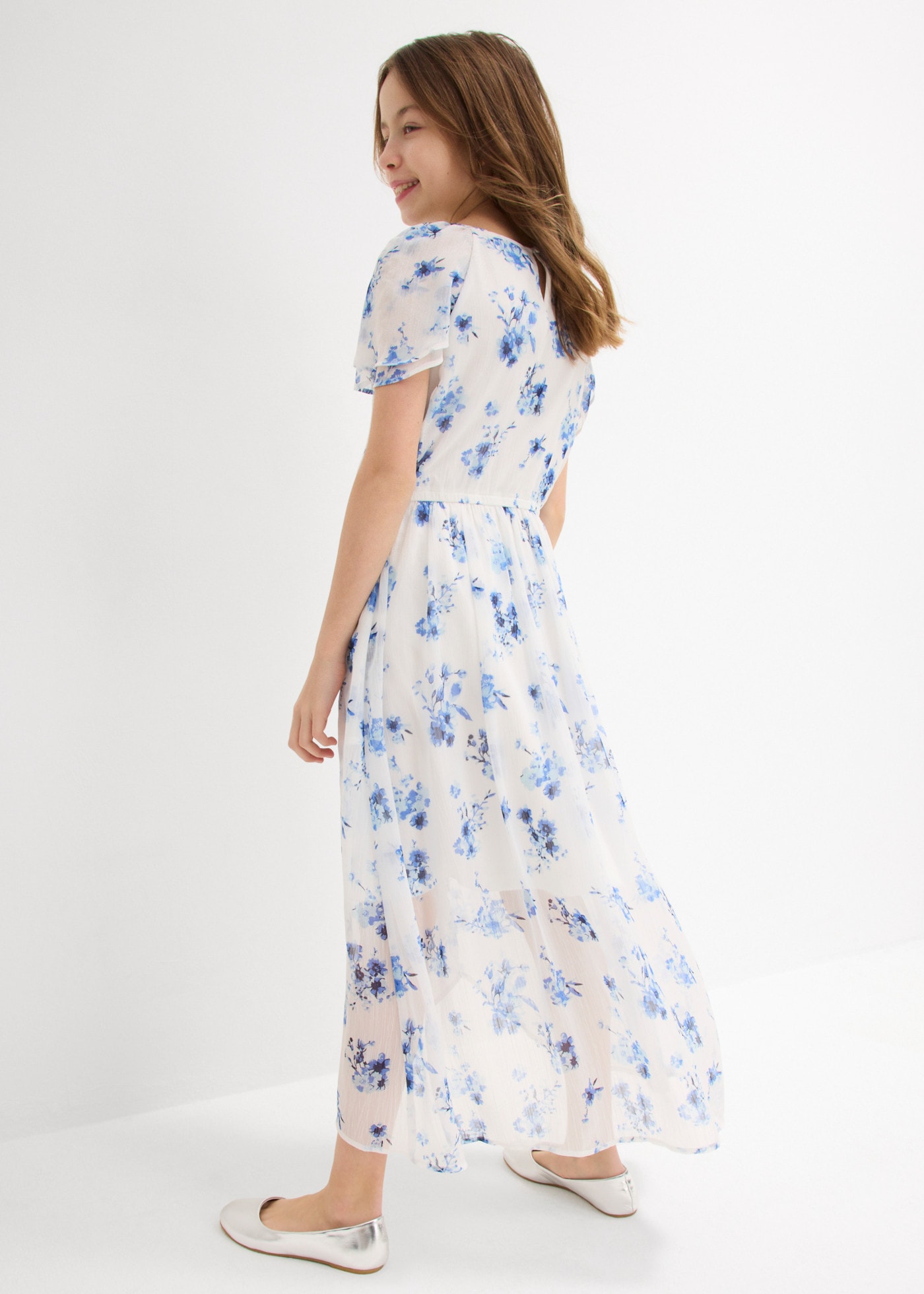 bonprix Robe en mousseline de soie en chiffon, taille élastique