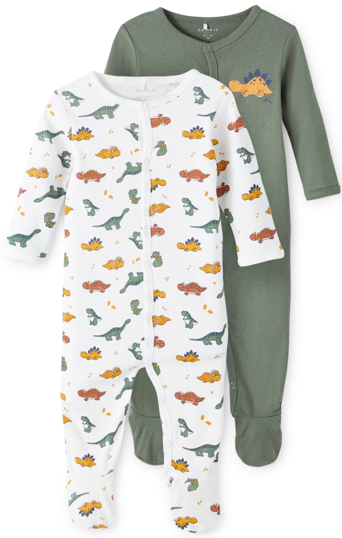 Name It Schlafoverall »NBMNIGHTSUIT 2P W/F LAUREL DINO«, (Packung, 2 tlg.)