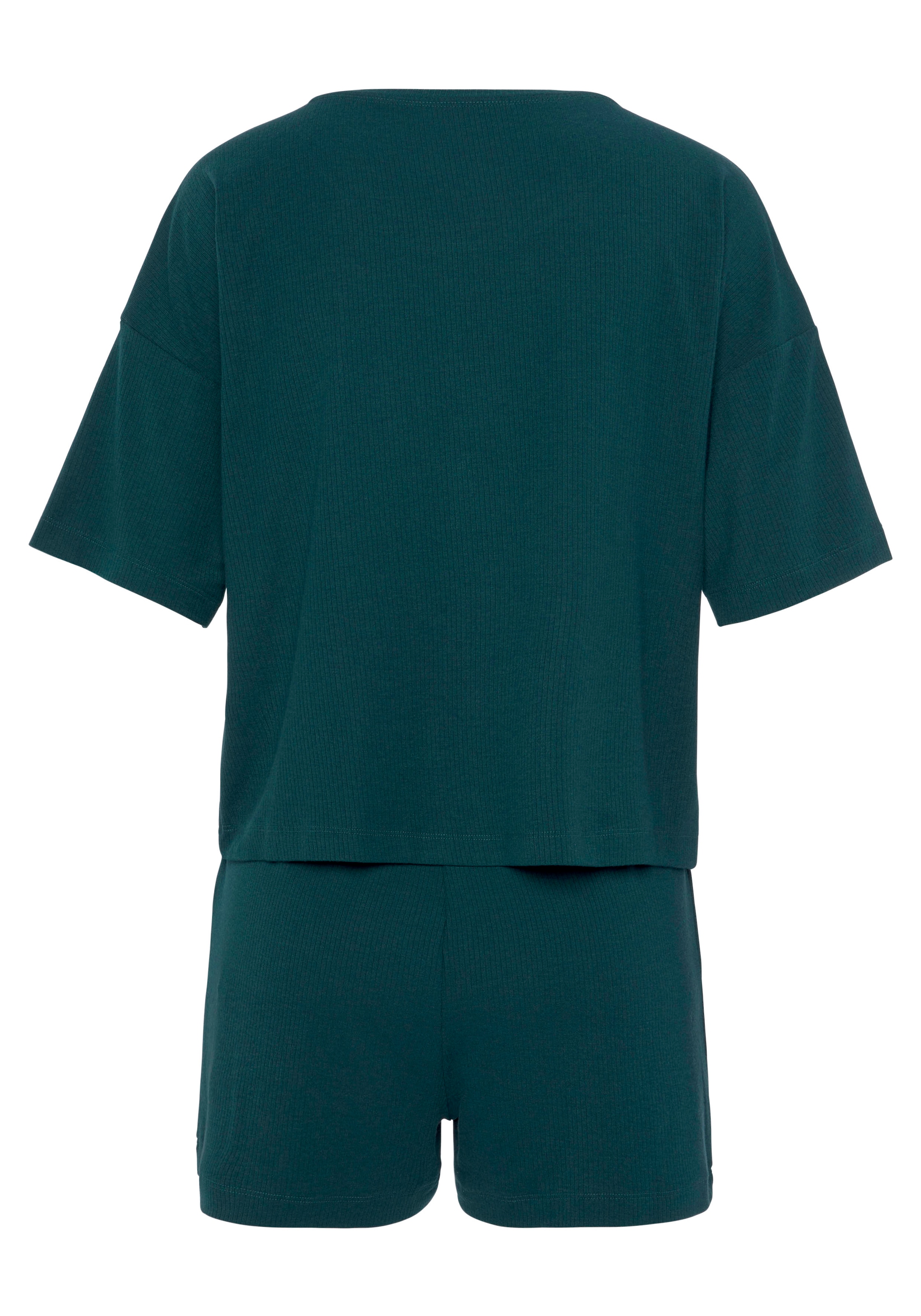 LASCANA Shorty, (Set, 2 tlg.), aus schönem Ripp-Material