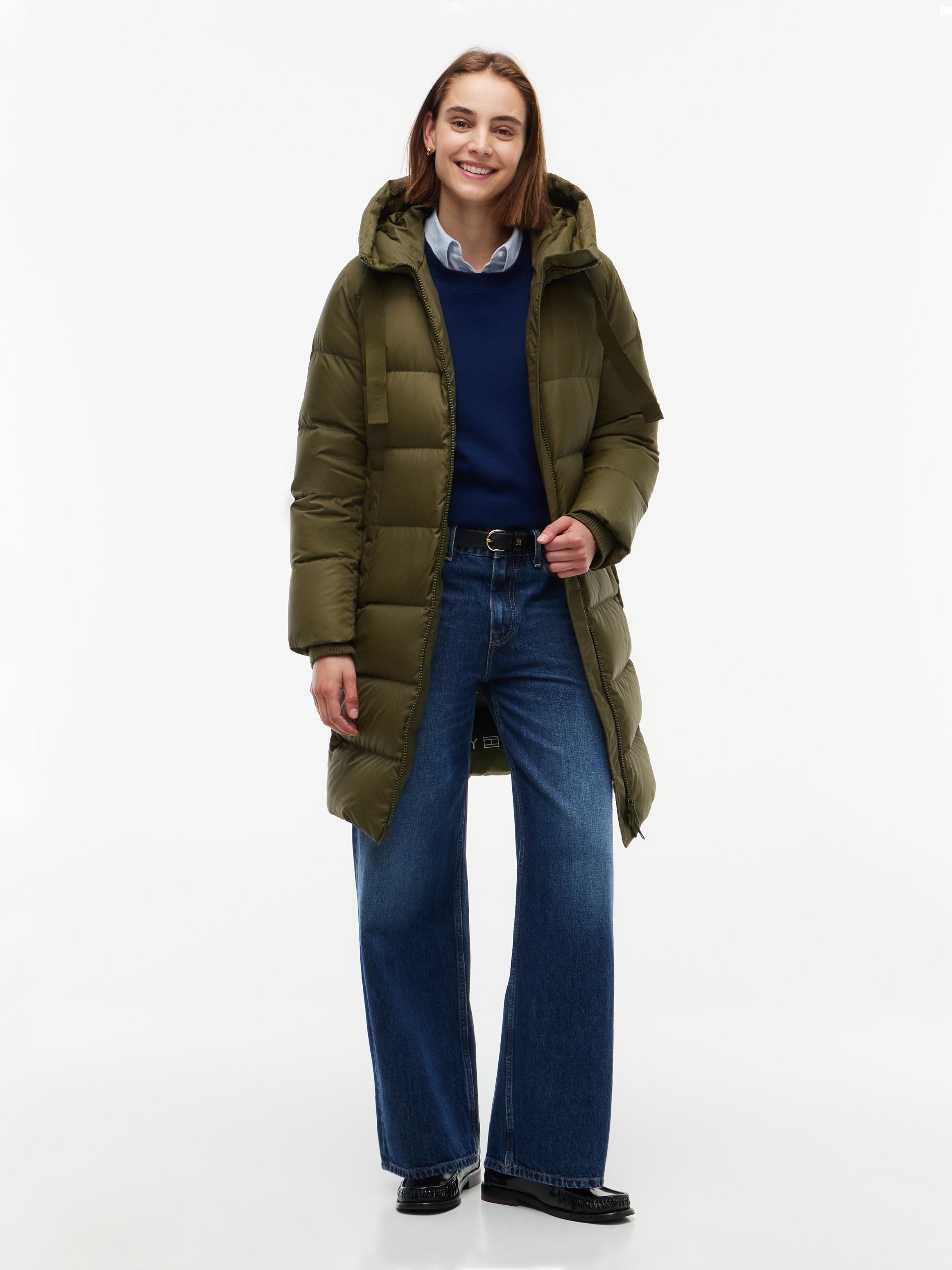 Tommy Hilfiger Steppmantel »TH TAPE DOWN COAT W/HOOD« Kunstfaser, Kapuze