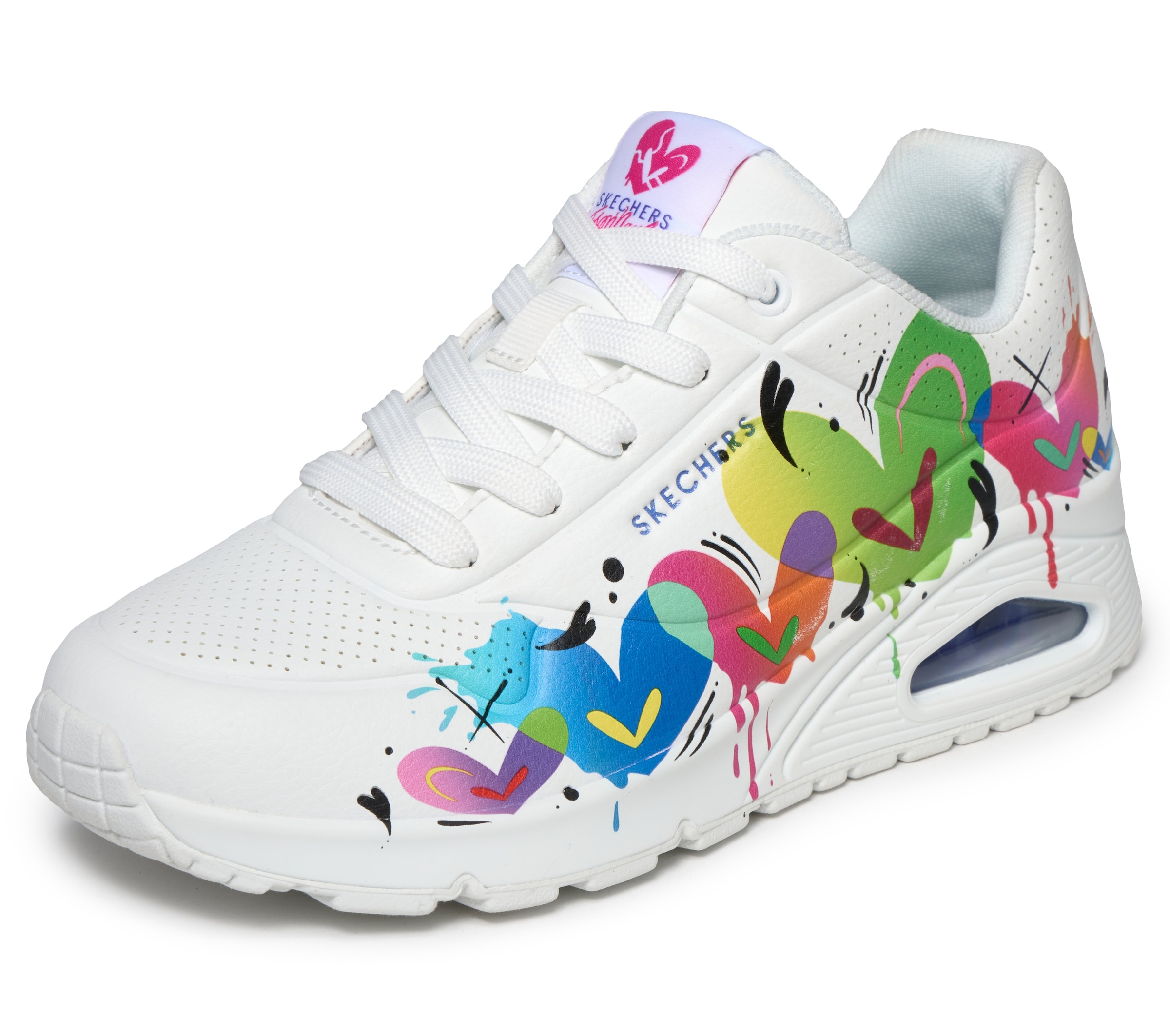 Image of Skechers Sneaker "UNO-JASON NAYLOR" Halbschuh, Schnürschuh mit buntem Herzchen-Print