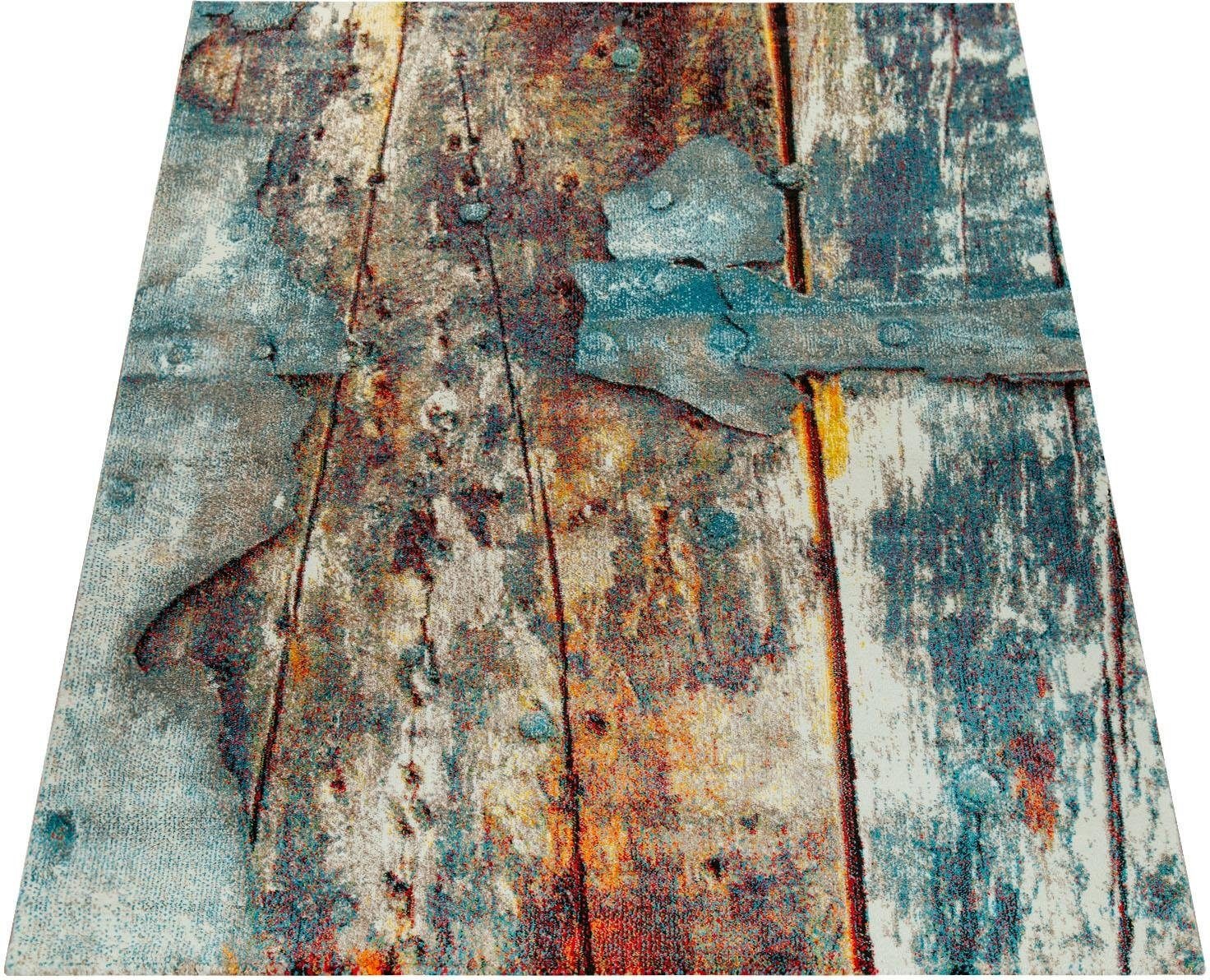 Image of Paco Home Teppich »Natura 850«, rechteckig, 18 mm Höhe, Kurzflor mit kunstvollem Holzplatten Design, ideal im Wohnzimmer & Schlafzimmer bei Ackermann Versand Schweiz