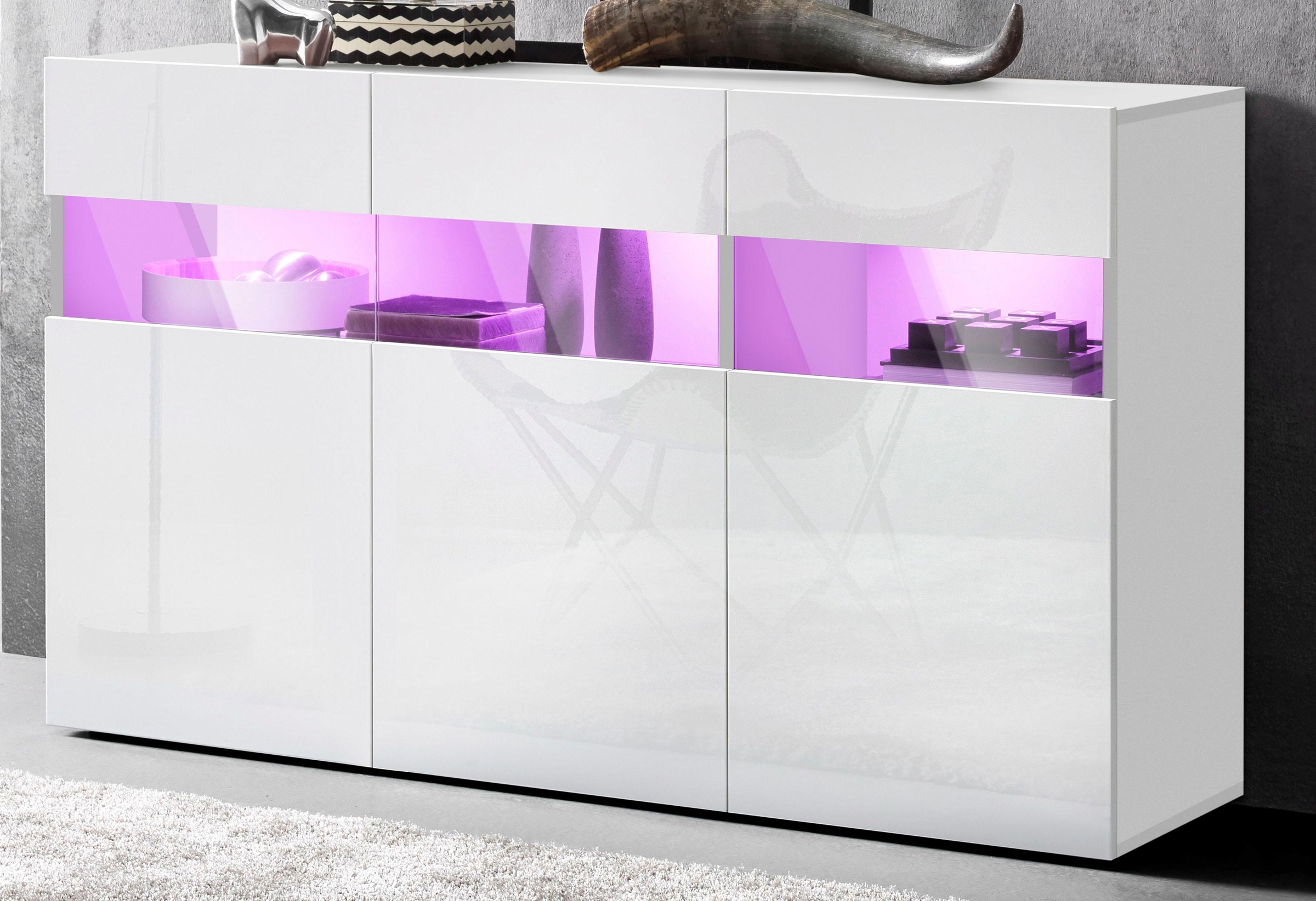 Image of GOODproduct Sideboard Kommode mit 3 Türen, Breite 130 cm, ohne Beleuchtung