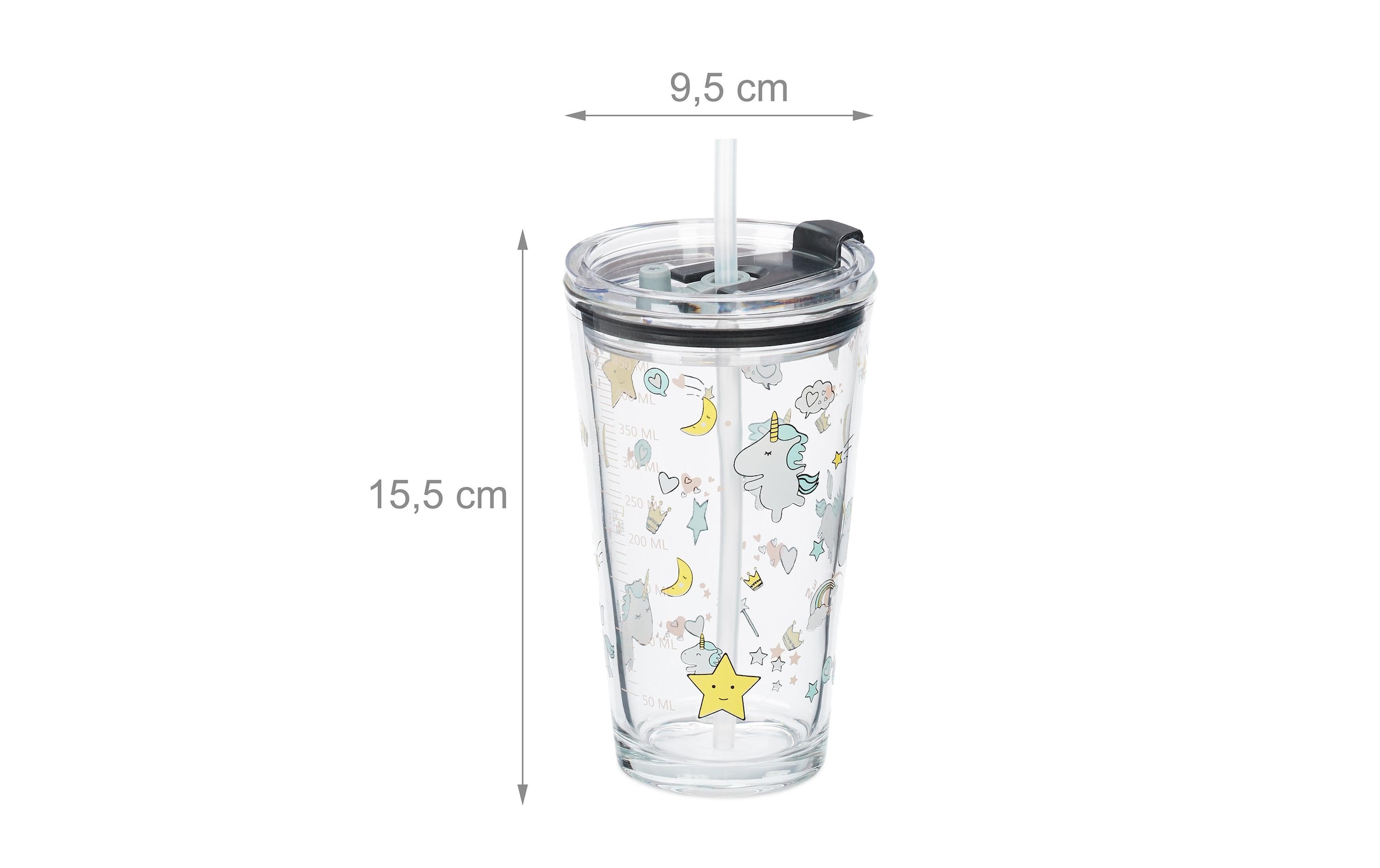 relaxdays Kinderbecher »Einhorn 4 Stück 450 ml«