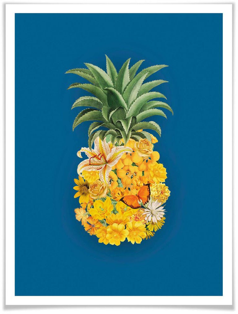 Image of Wall-Art Poster »Ananas Blume Blau«, Blumen, (1 St.) bei Ackermann Versand Schweiz