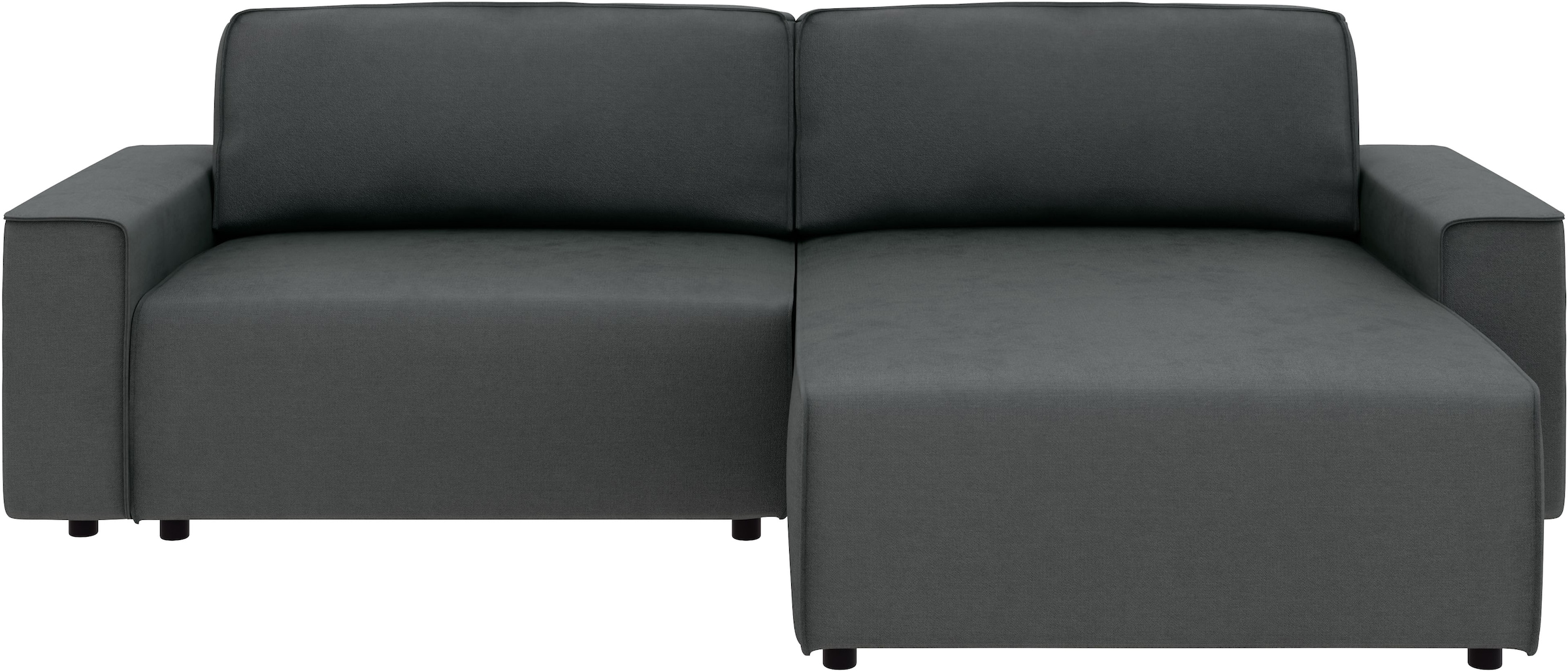Home affaire Ecksofa »Chance, Recamiere beidseitig montierbar, Schlaffunktion, Breite 265 cm« in Struktur fein LINO, mit Schlaffunktion und Bettkasten