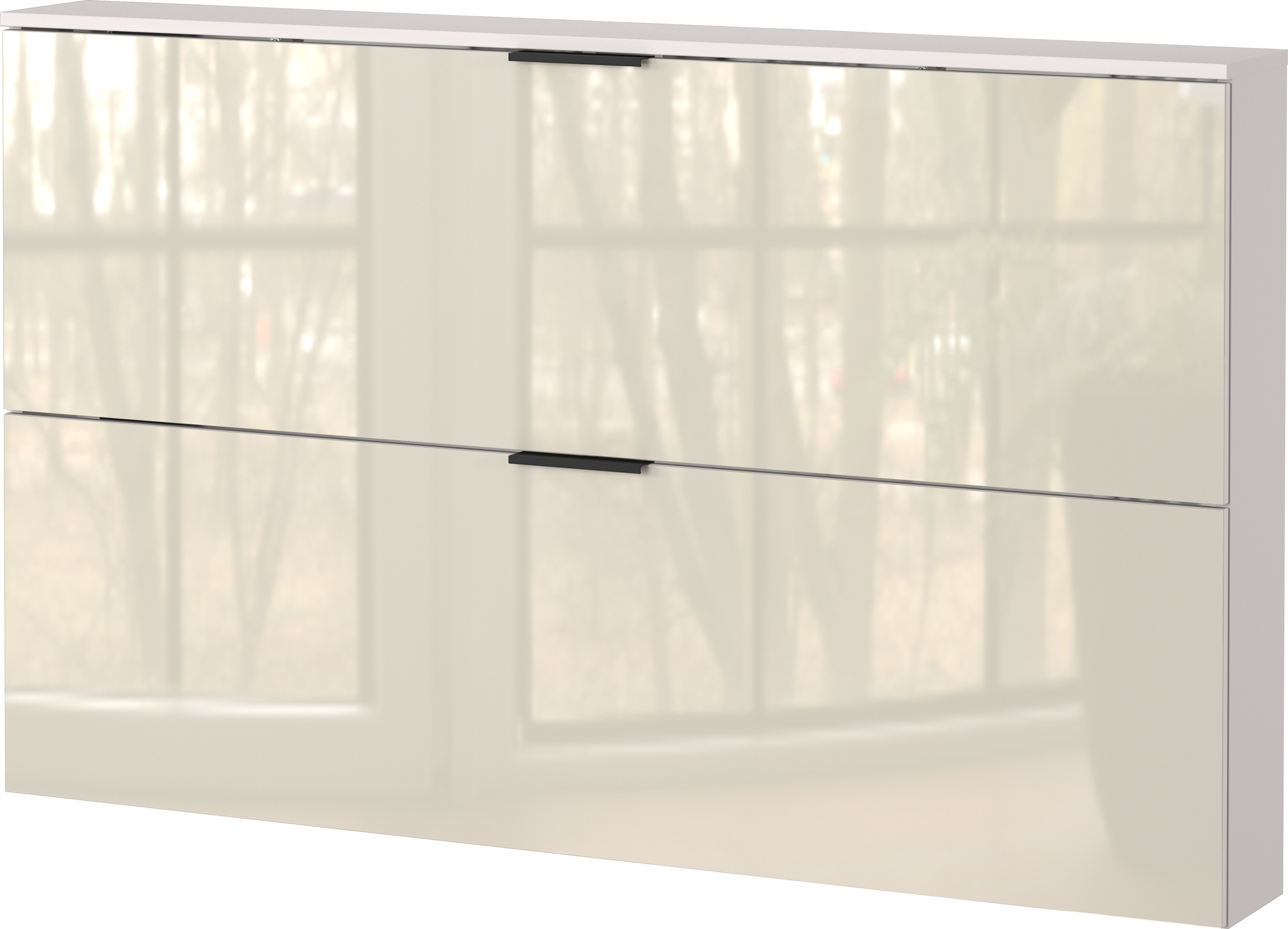 Image of GERMANIA Schuhschrank "Valega" Für bis zu 12 Paar Schuhe, geringe Tiefe, für schmale Flure, Glasfront