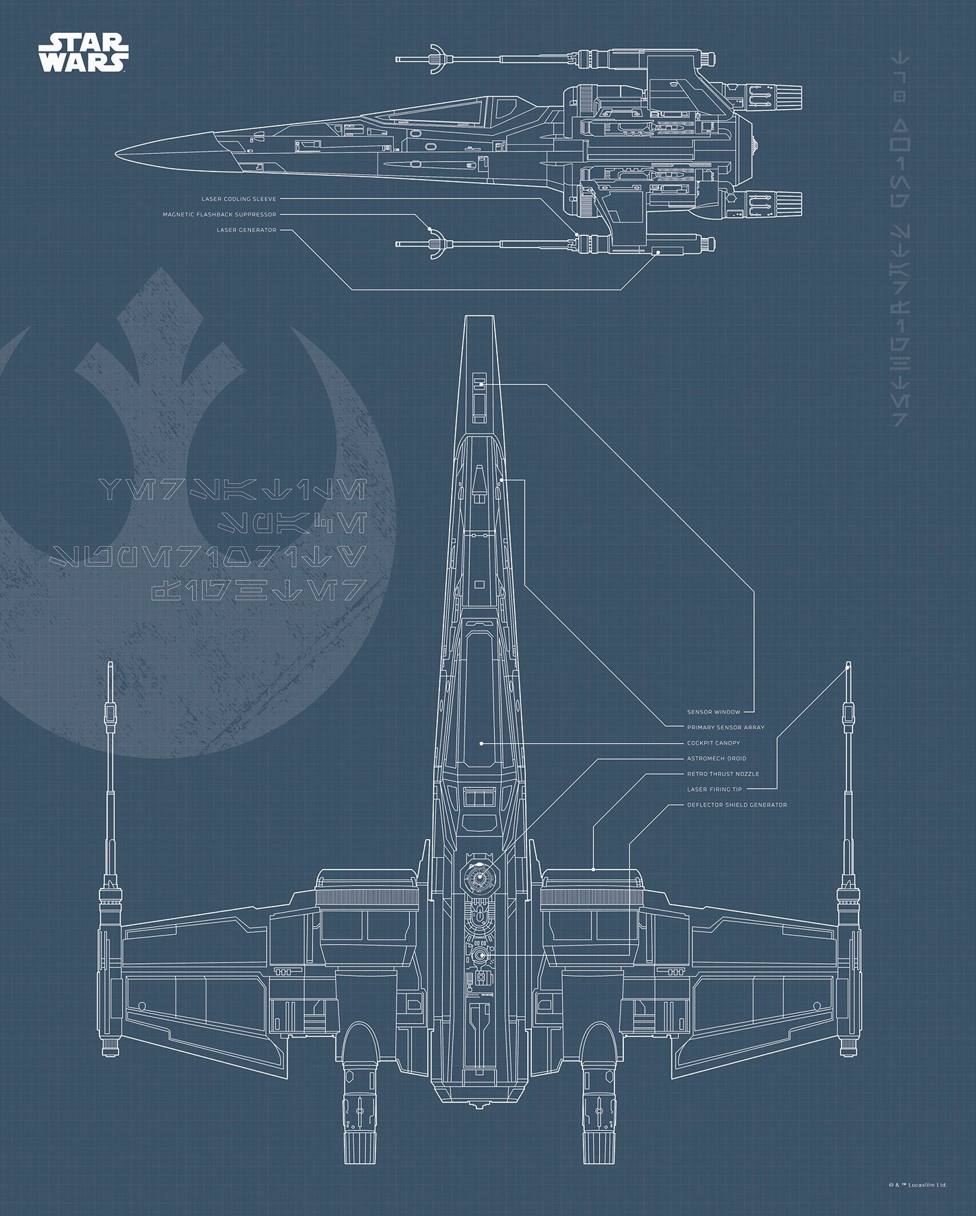 Image of Komar Poster »Star Wars Blueprint X-Wing«, Star Wars bei Ackermann Versand Schweiz