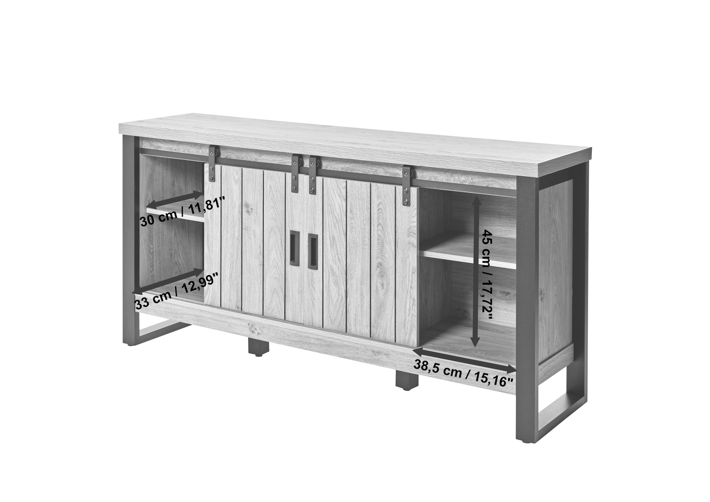 Jahnke Sideboard »SLIDE SBS 150« 1 Stk. tlg. Sideboard mit 2 Schiebetüren, Metallgestell, Breite ca. 150cm