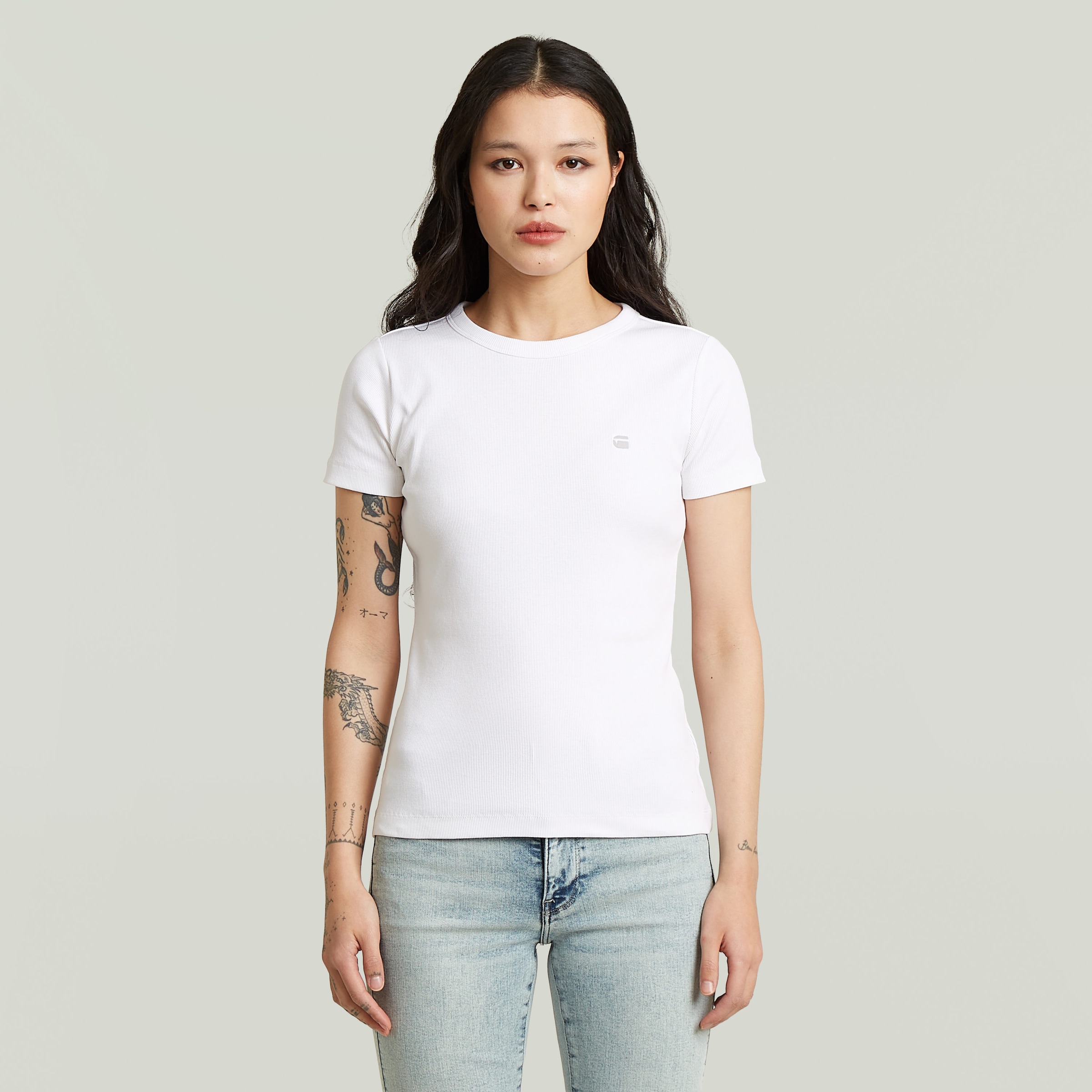 Image of G-STAR T-Shirt "Slim Rib Wmn" in Rundhalsform