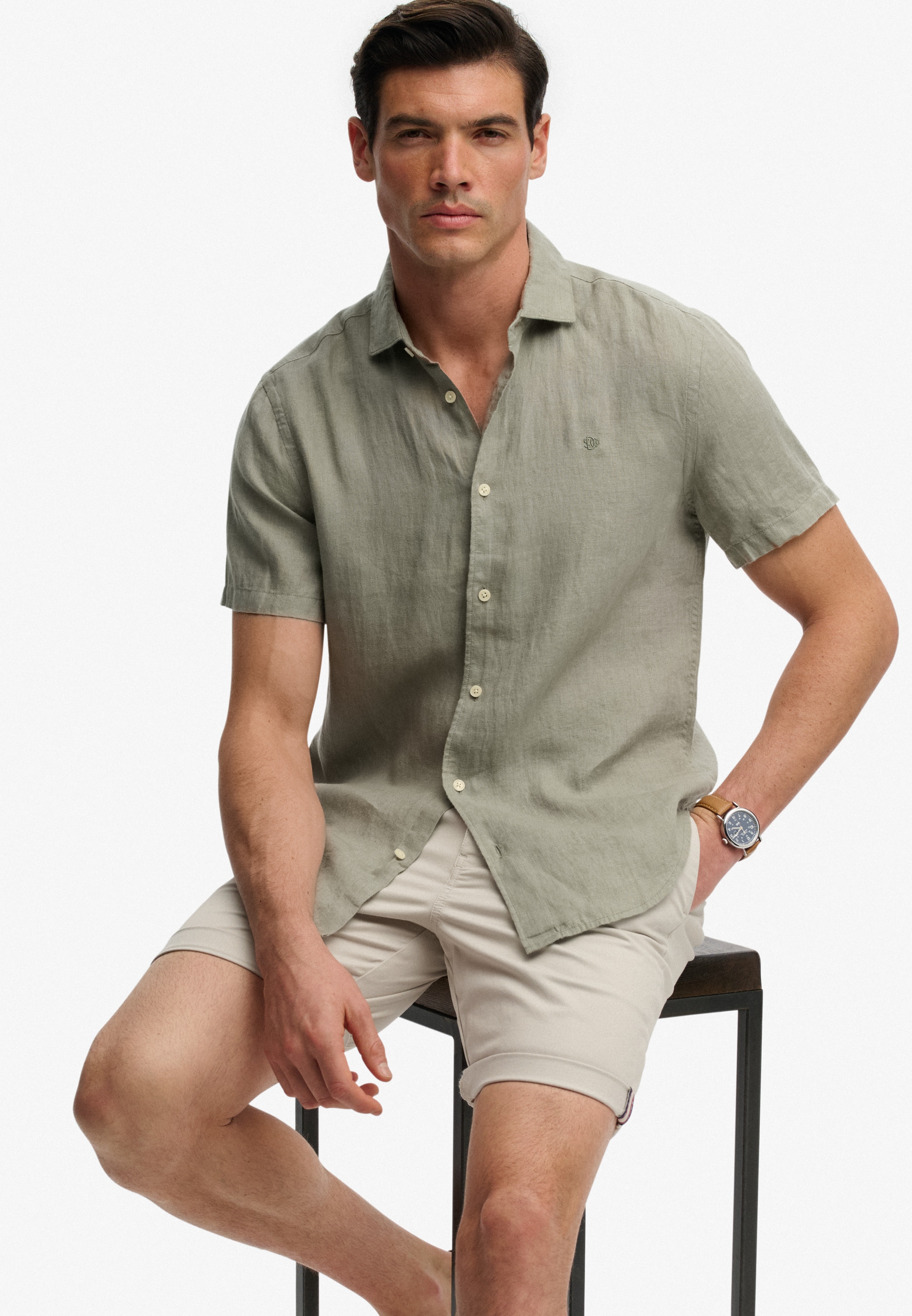 Superdry Chemise en lin »RIVIERA S/S LINEN SHIRT« en 100% lin