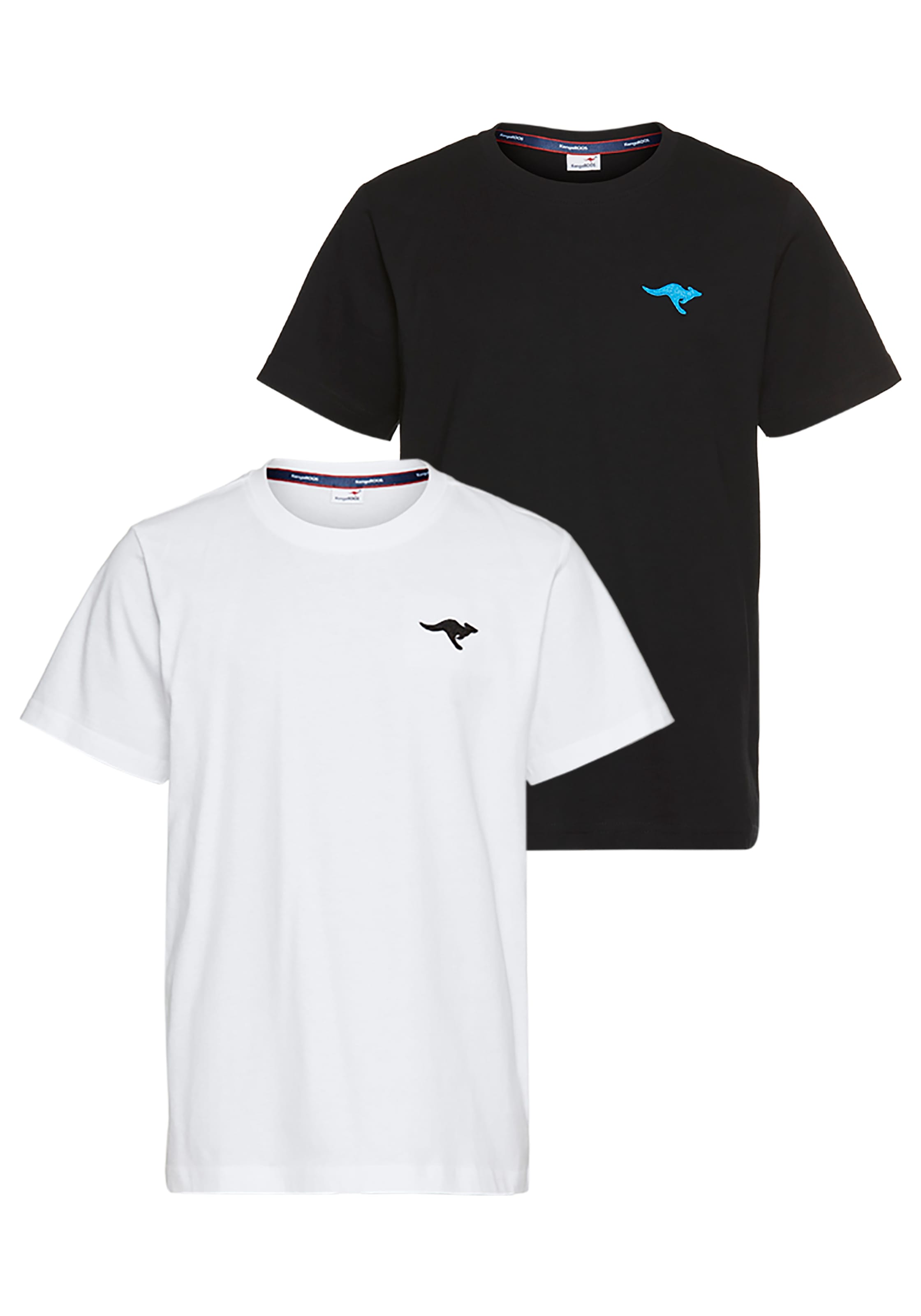 Image of KangaROOS T-Shirt "2er Pack T-Shirts mit kleiner Stickerei" Packung, 2, 2 Stk., 2 T-Shirts mit Stickerei