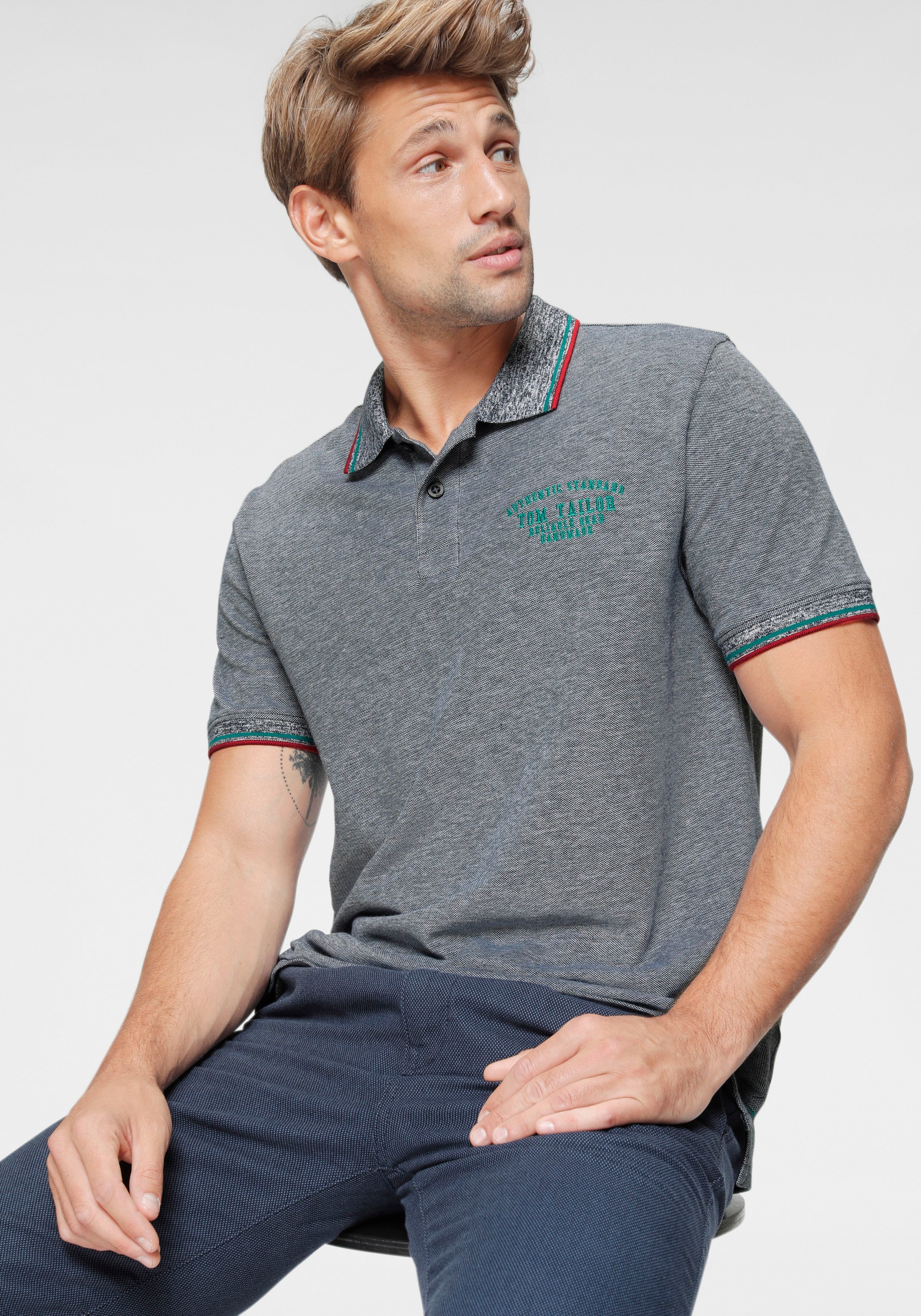 Image of TOM TAILOR Poloshirt, mit Kontrastfarben bei Ackermann Versand Schweiz