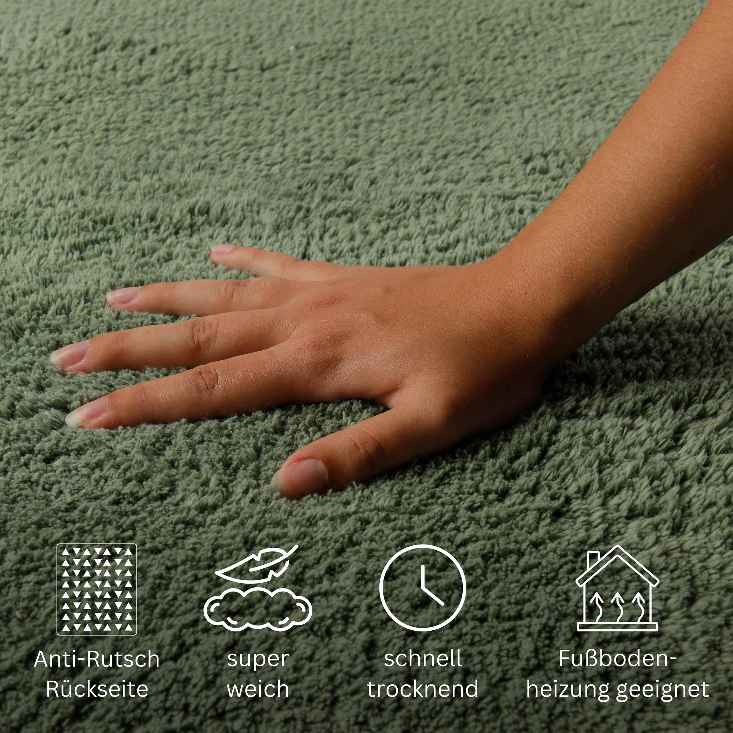 GOODproduct Badematte »Selenne« Höhe 20 mm rutschhemmend beschichtet fussbodenheizungsgeeignet Badteppich, getuftet, modern, Uni, antirutsch, flauschig, Baumwolle
