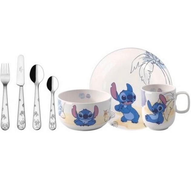 Image of Villeroy & Boch Kindergeschirr-Set "Disney Stitch 7-teilig" Spülmaschinenfest, Mikrowellenfest