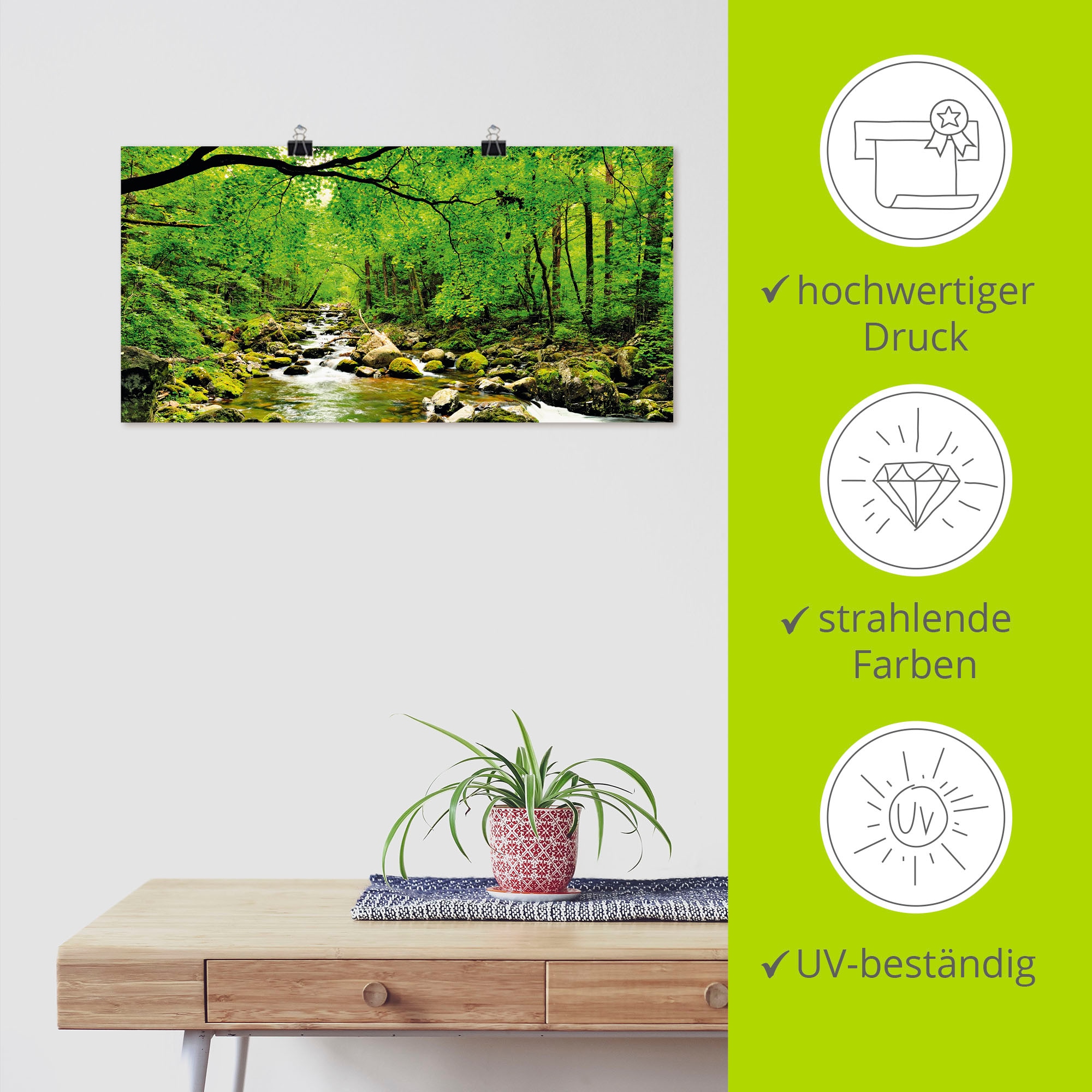 Artland Wandbild »Herbstwald Fluss Smolny«, Wald, (1 St.), als Leinwandbild, Poster, Wandaufkleber in verschied. Grössen