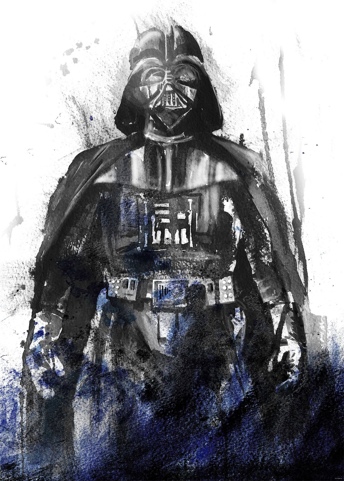 Image of Komar Vliestapete "Digitaldruck Vlies - Star Wars Watercolor Vader - Grösse 200 x 280 cm" bedruckt glatt Kinderzimmer