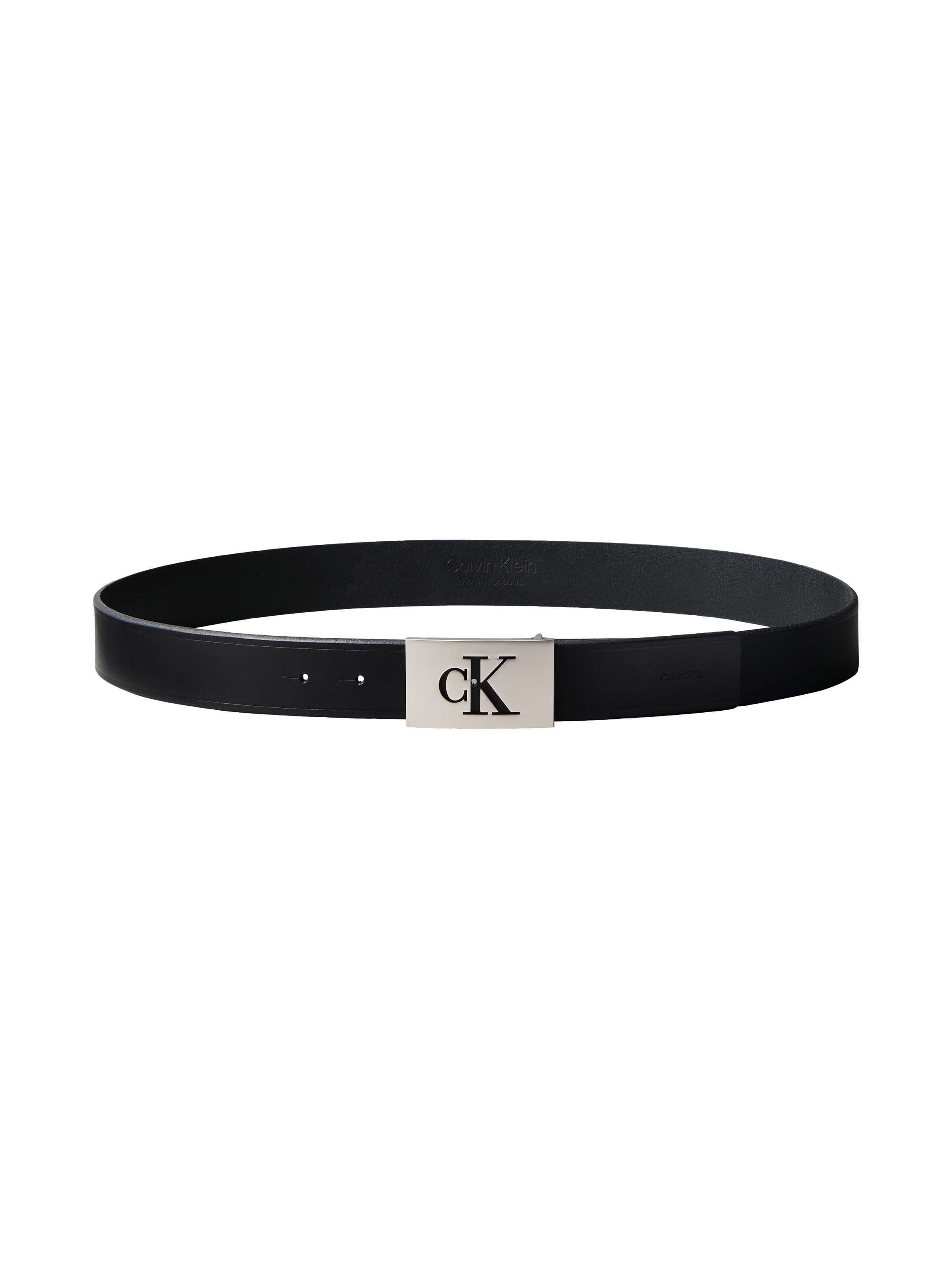 Calvin Klein Ceinture en cuir »SSNL MONO PLAQUE 35MM FIXED« Grössenverstellbar mit Metallschliesse