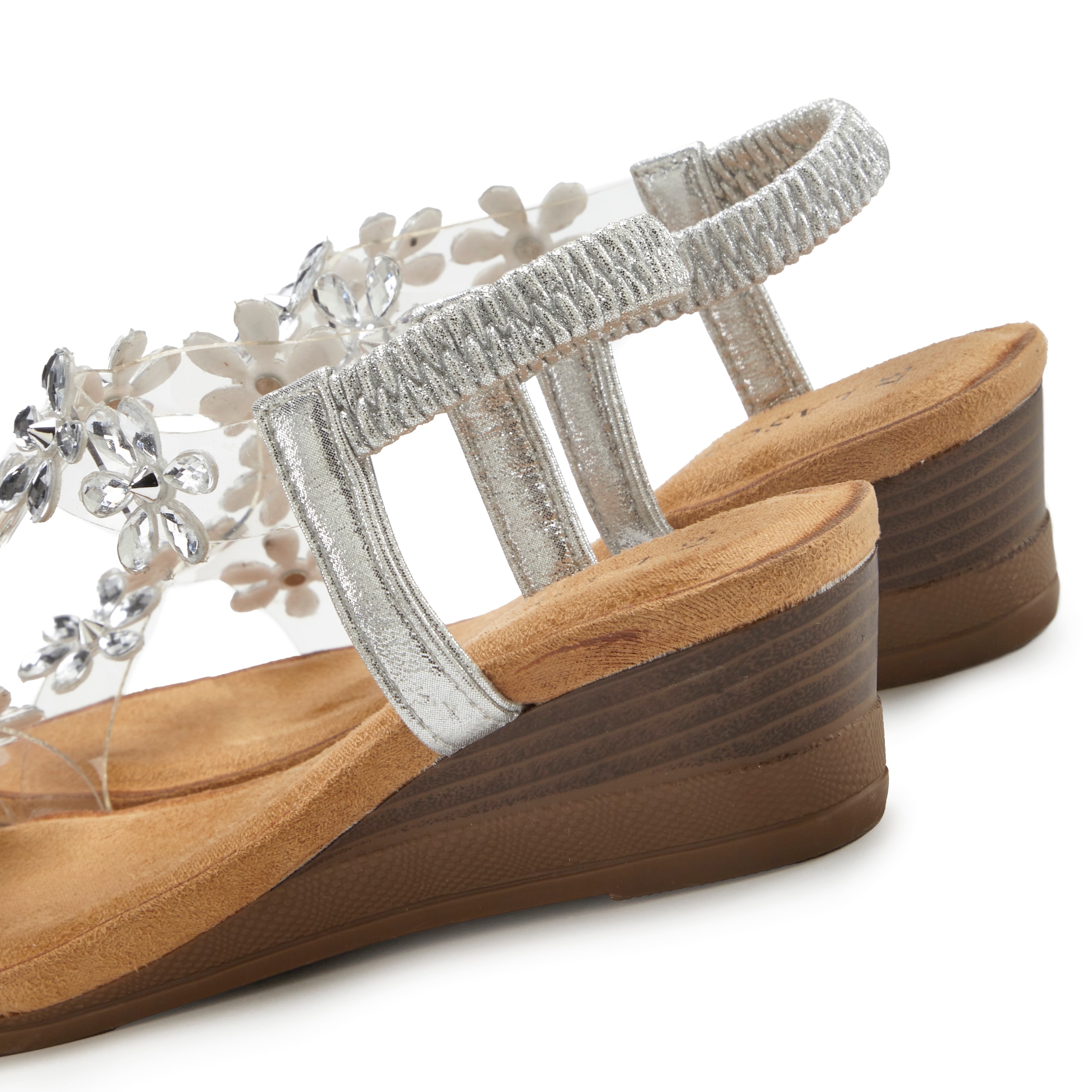 LASCANA Sandalette »Sandale, Sommerschuh, offener Schuh, Keilsandalette,«  mit elastischen Riemchen und Keilabsatz VEGAN