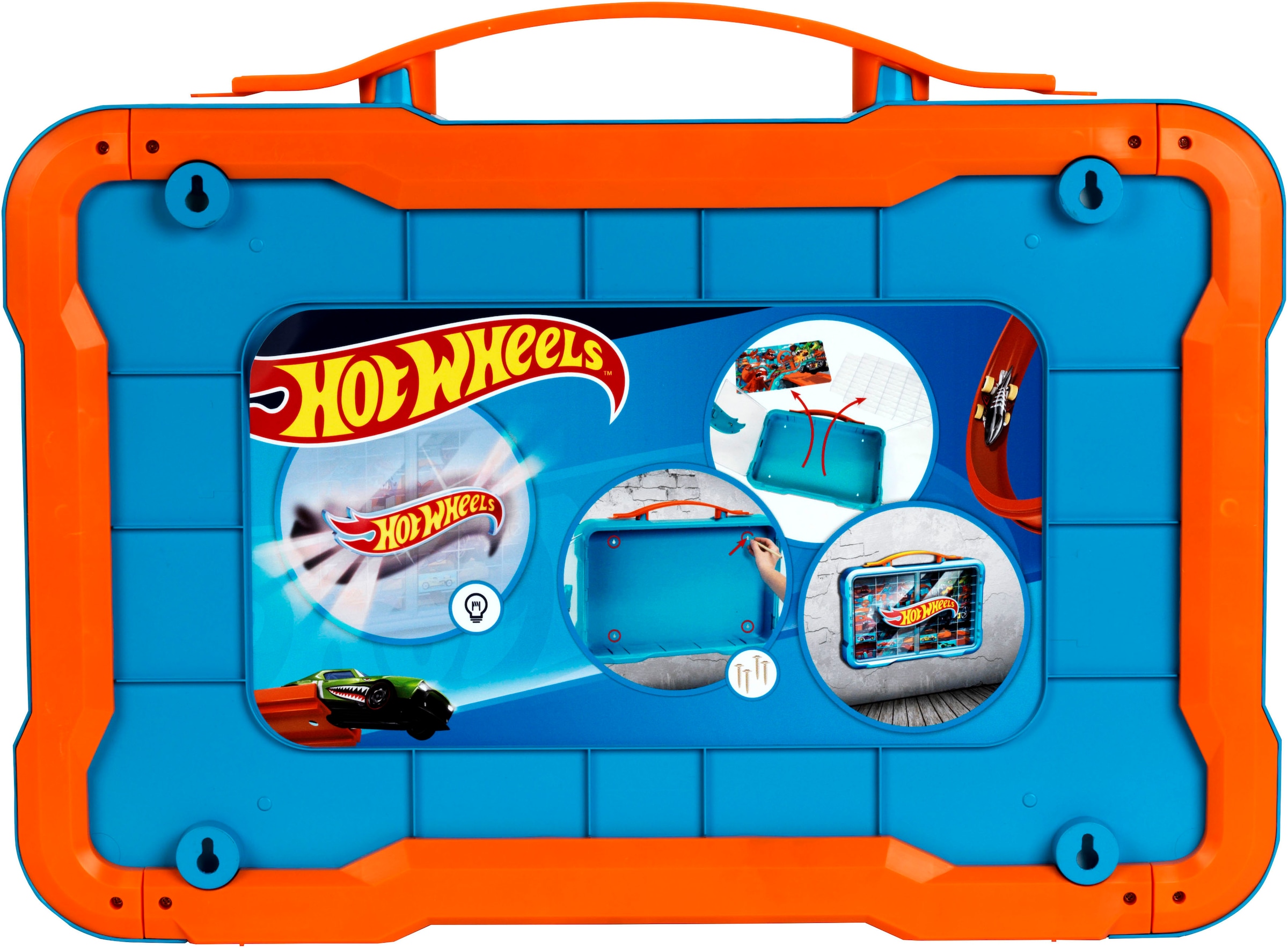 Klein Sammelkoffer »Sammelvitrine für 54 Autos« mit leuchtendem Hot Wheels Logo
