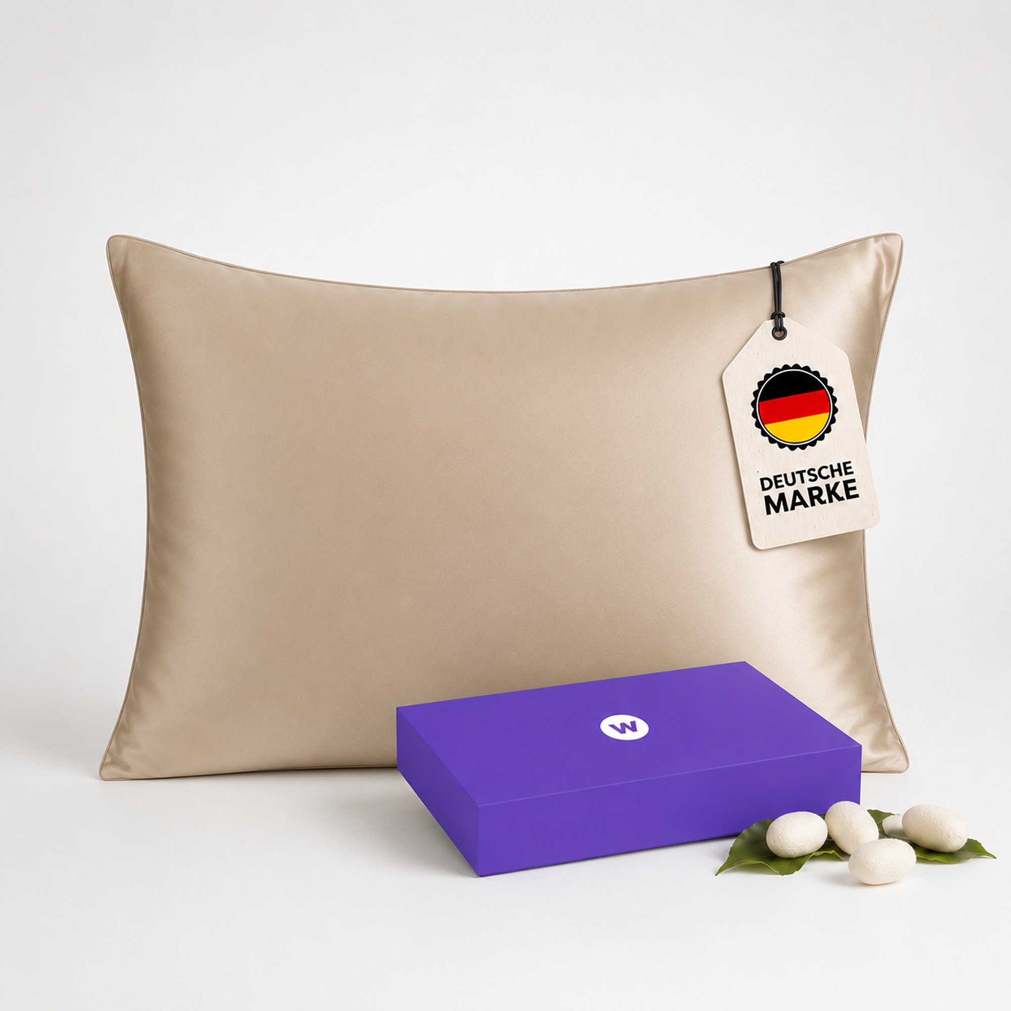 Image of Wolkenfeld Kissenbezug "Seidenkissenbezug 100 % Maulbeerseide, 22 Momme, 6A, 40x80, OEKO-TEX" Sanft zu Haut und Haar, mit Geschenkbox
