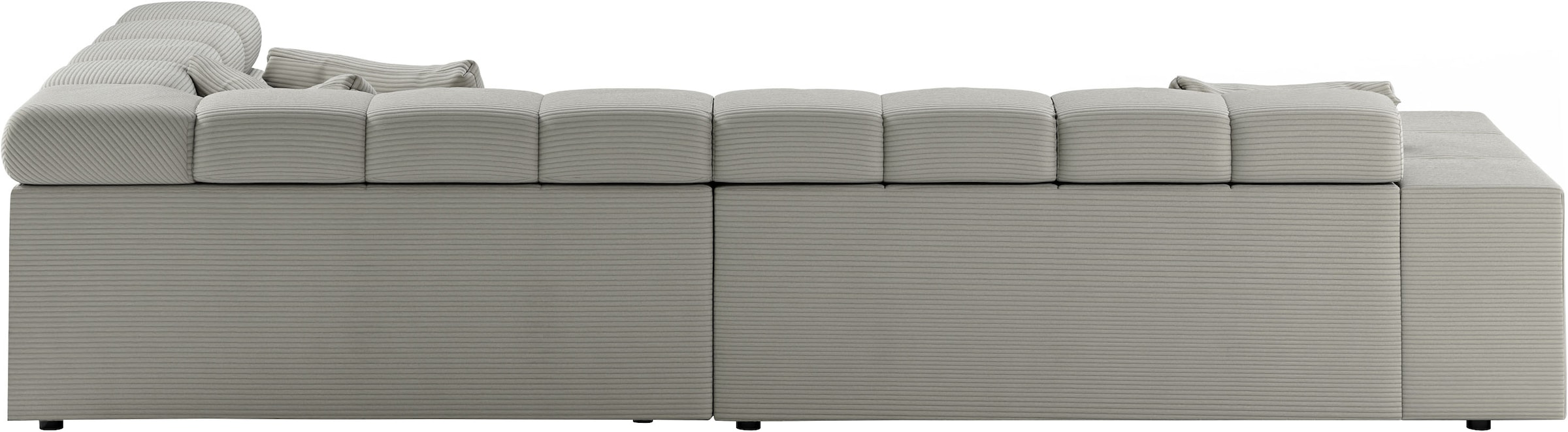 Home affaire Canapé d'angle »Ancona, Ecksofa,  incl. Kopfteilverstellung, Breite 319 cm, L-Form« réglage motorisé de la profondeur d’assise en option, aussi en velours côtelé + Easy Care
