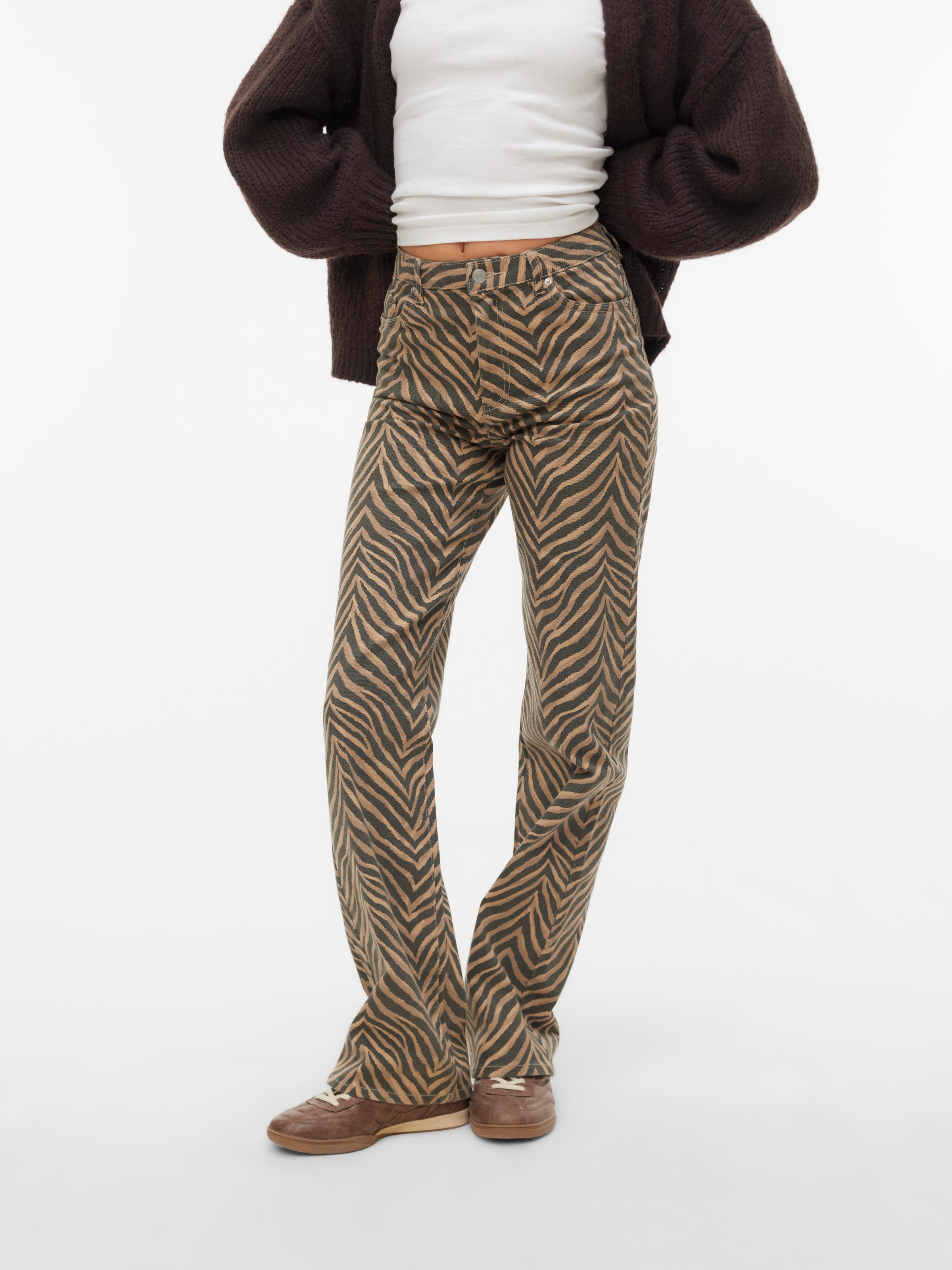 Image of Vero Moda High-waist-Jeans "VMTESSA HR WIDE STRETCH AOP JEANS NOOS"