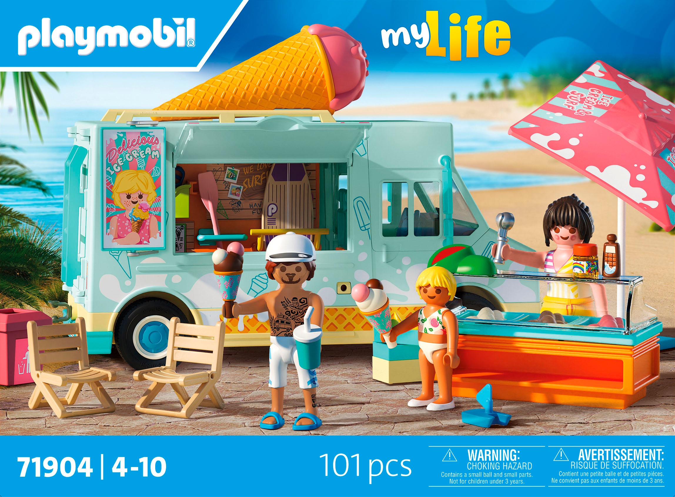 Playmobil® Konstruktions-Spielset »Ice Cream Truck mit Surfshop (71904), My Life« Made in Germany