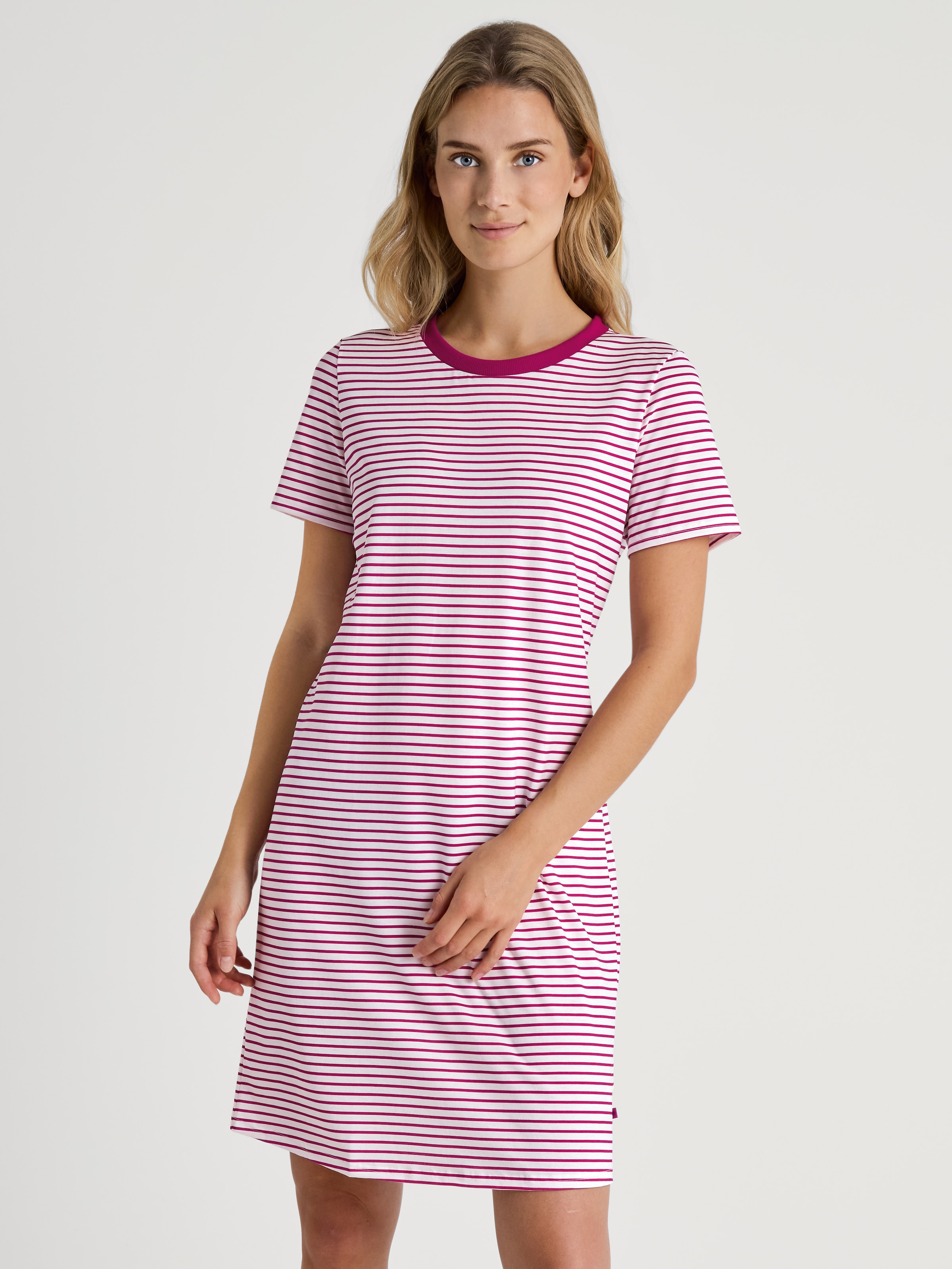 CALIDA Nachthemd »Marine Dreams«, Streifen, Pure Cotton, Kurzarm, bequem, Single Jersey Qualität