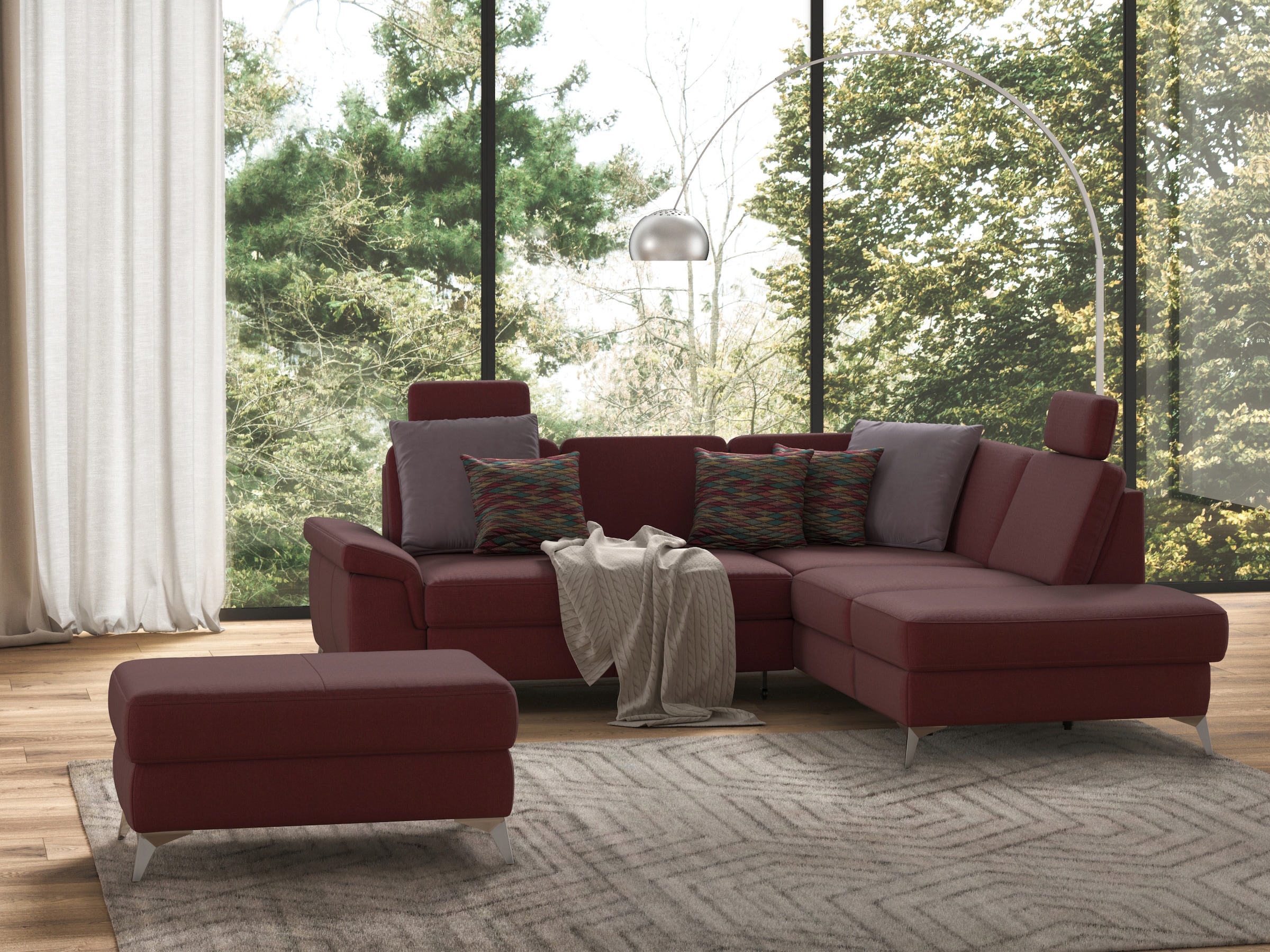 sit&more Ecksofa »Padua L-Form«, inklusive Sitztiefenverstellung, Armteilfunktion und Federkern