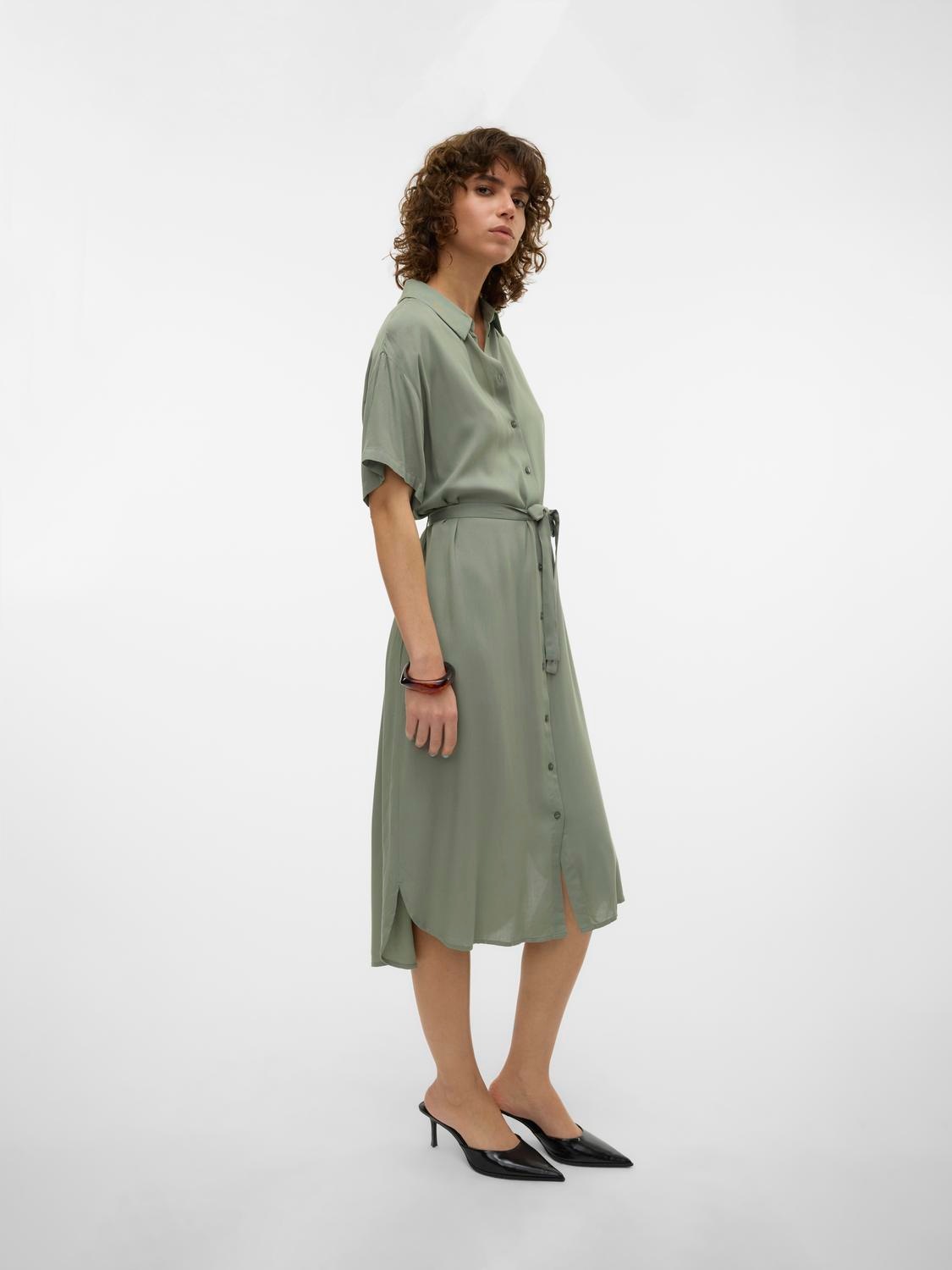 Vero Moda Hemdblusenkleid »VMBUMPY SS CALF SHIRT DRESS NOOS«