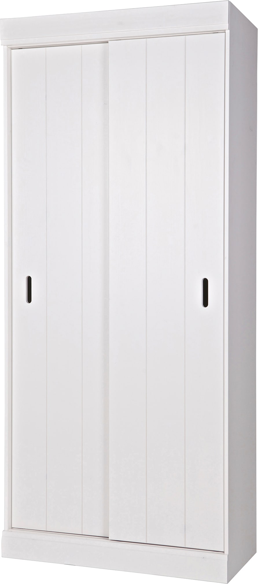 WOOOD Armoire vestiaire »Row FSC®-Kiefernholz gebürstet mit Schiebetüren H 195 x B 85 x T 44 cm« capacité de charge 15 kg par tablette, combinable côte à côte, facile d'entretien