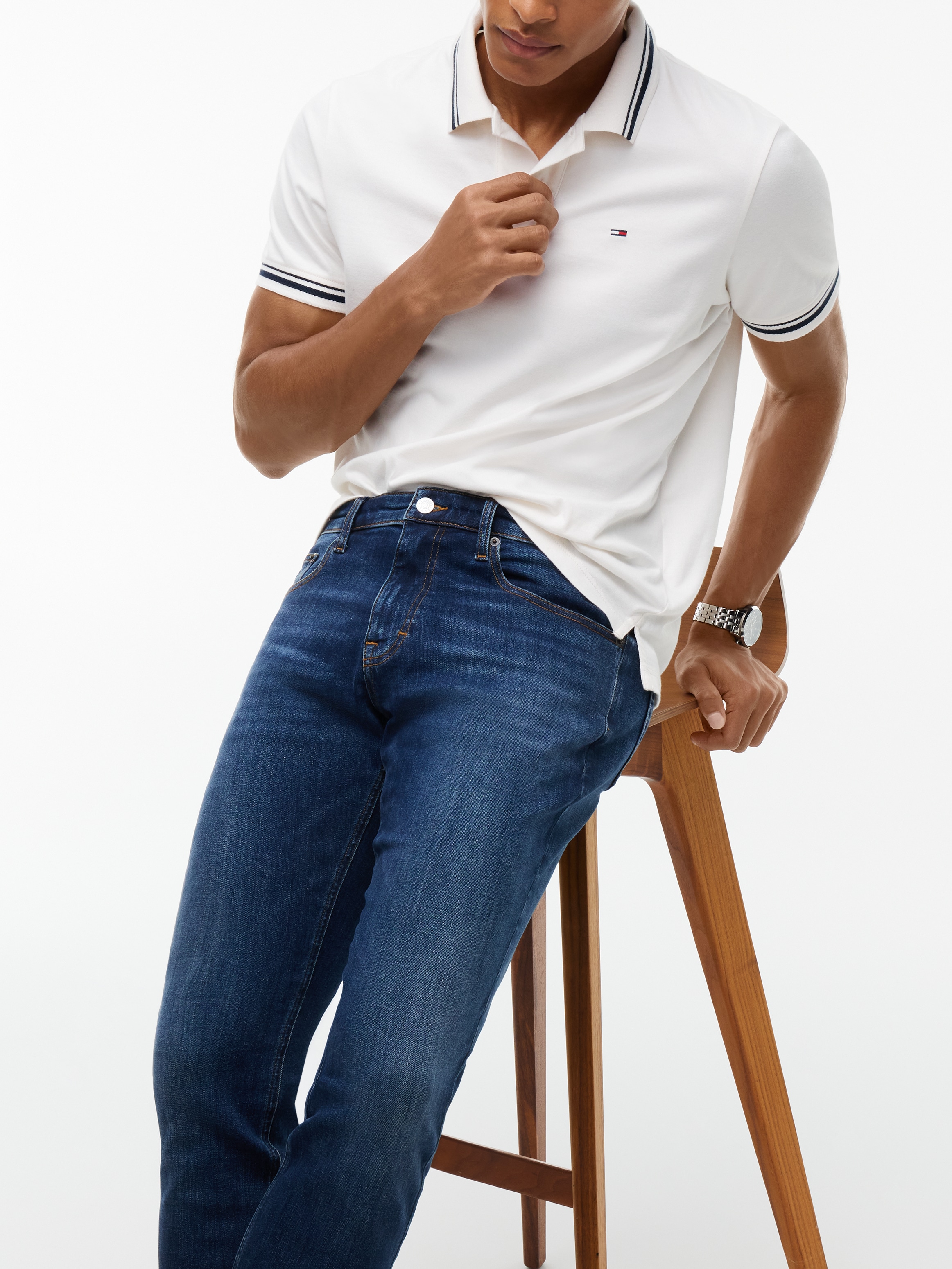 Tommy Jeans Jeans slim »SCANTON SLIM DJ0257« style 5 poches, mélange de coton