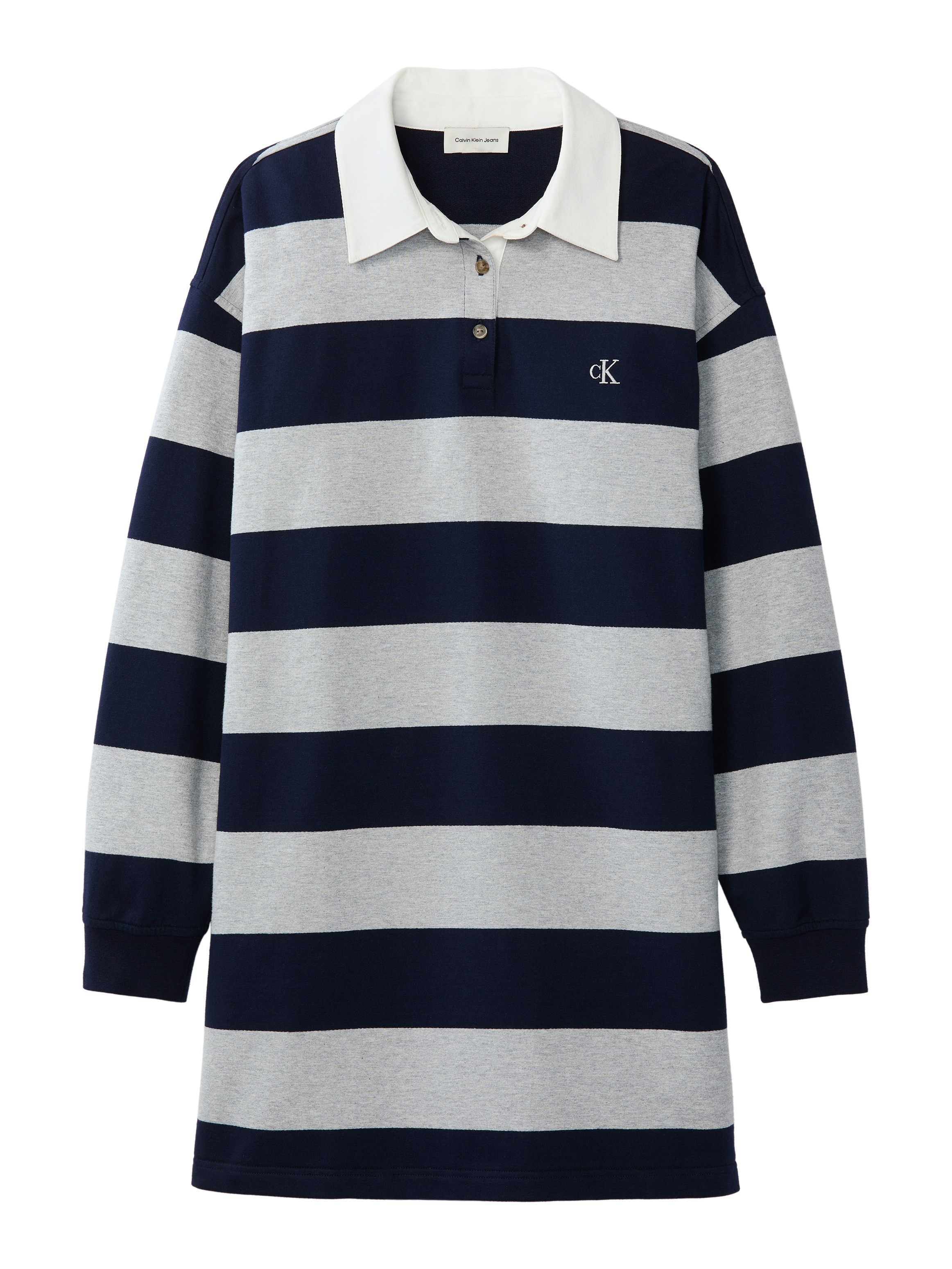 Calvin Klein Jeans Robe polo »VARSITY STRIPE MINI POLO« Sans poche coupe régulière avec col polo