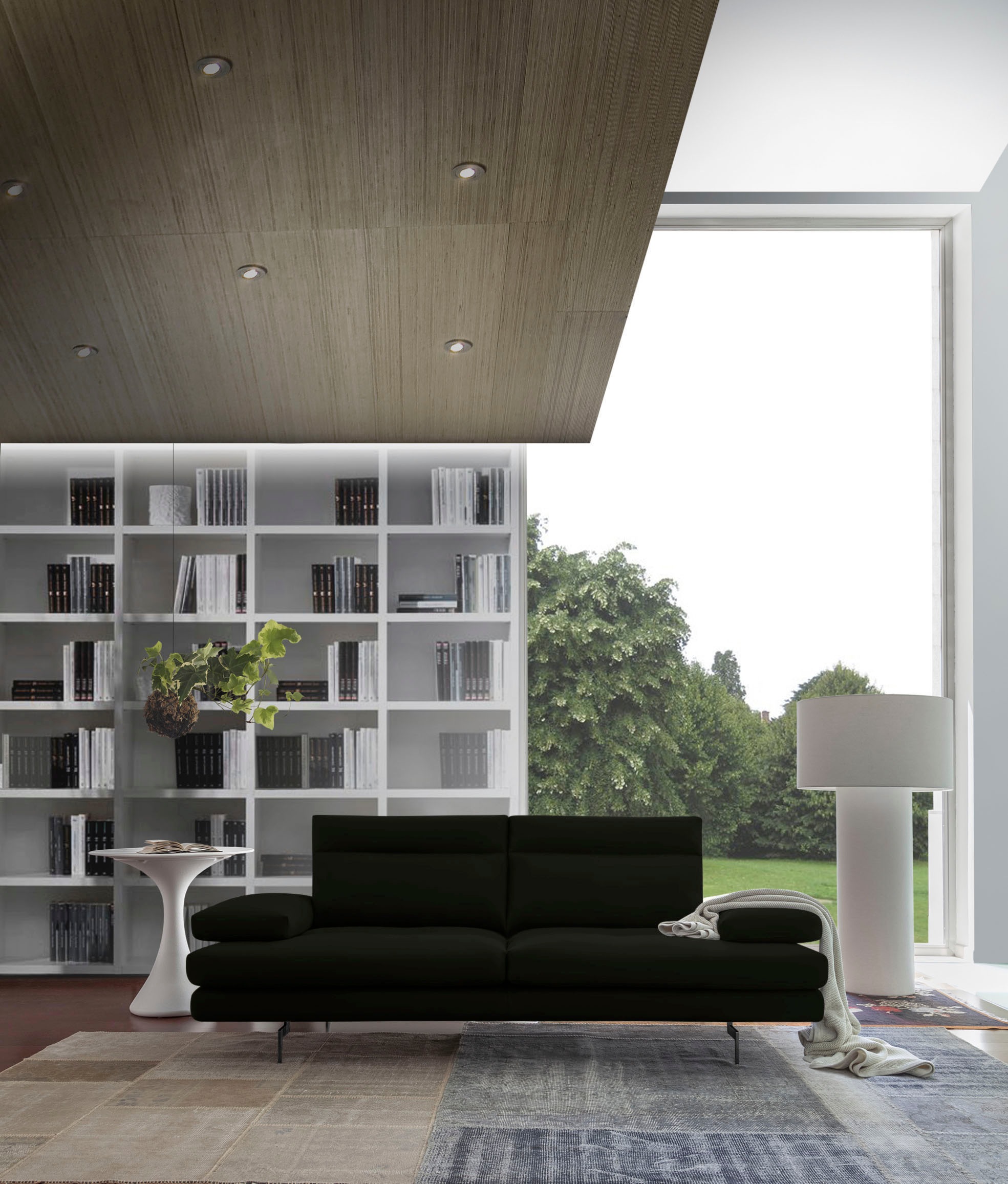 Image of CALIA ITALIA 3-Sitzer "Toby Wing, 208 cm breit, Designsofa, hochwertige Verarbeitungsdetails" inkl. Sitztiefenverstellung und Armteilfunktion, Füsse in Schwarz matt