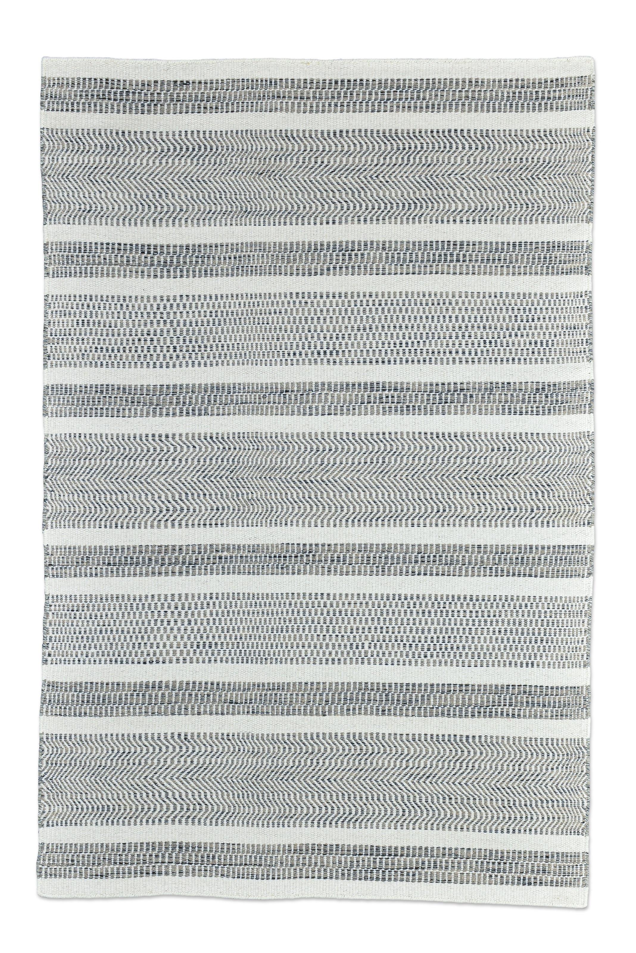 Image of GOODproduct Wollteppich "Prenten" rechteckig 10 mm Höhe Handweb Teppich, reine Wolle, gestreift, modernes Design, Wohnzimmer