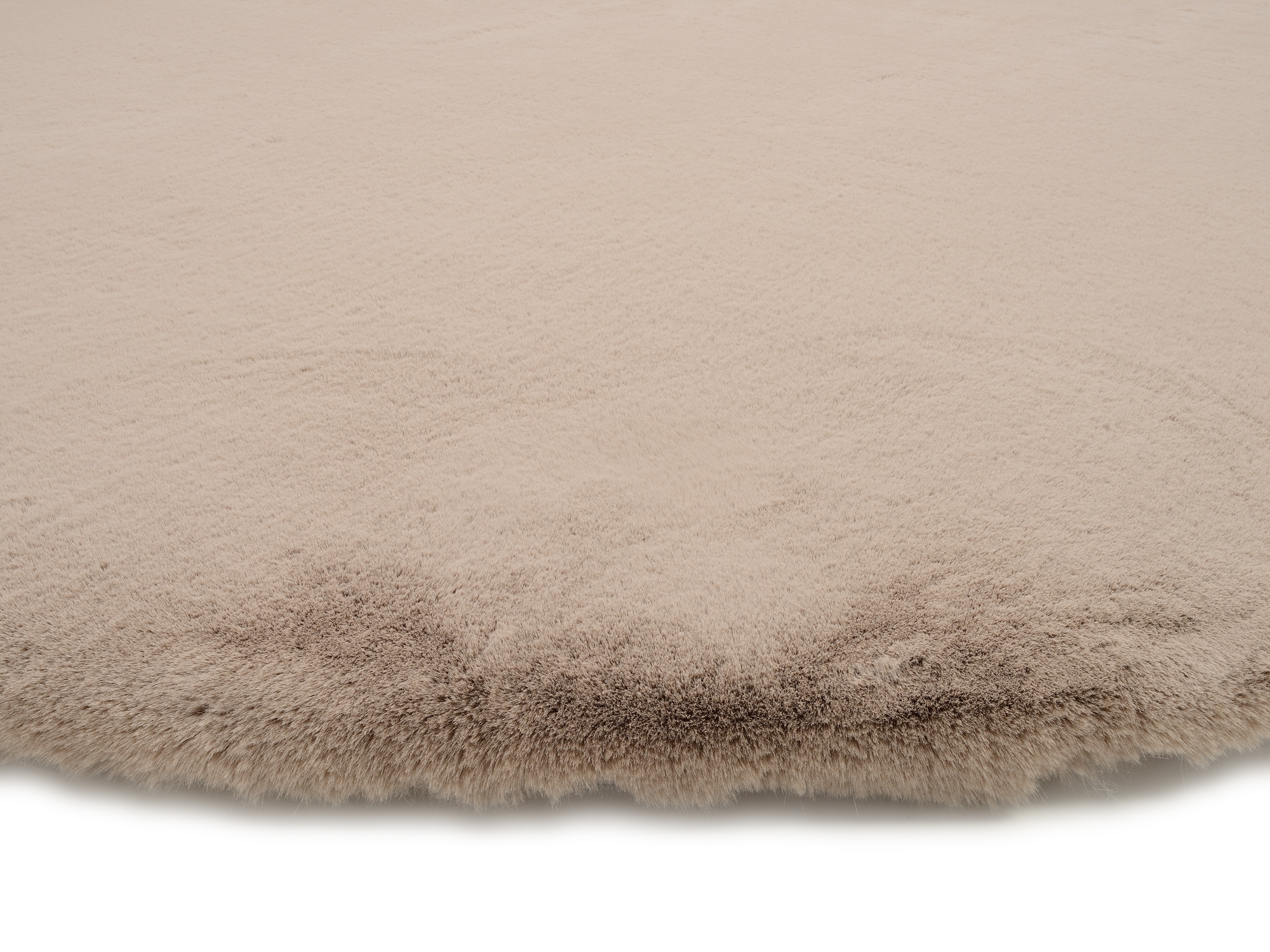 OCI DIE TEPPICHMARKE Teppich »ALISSA«, rund, 38 mm Höhe, Kuschelig weicher Flor, Kaninchen Fell Haptik, getuftet