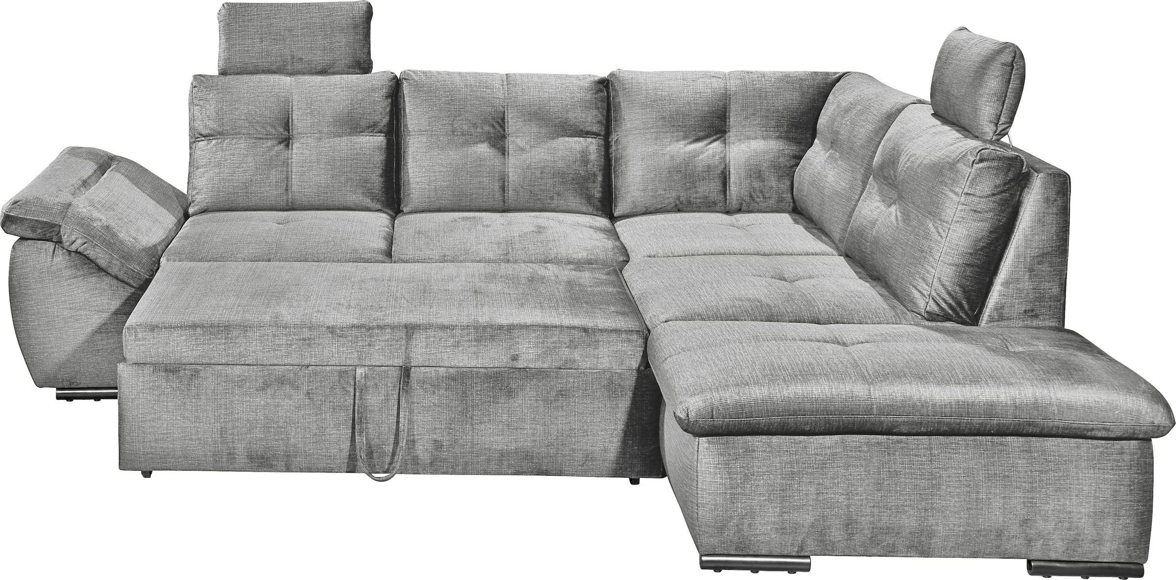 ED EXCITING DESIGN Ecksofa »Alija L-Form«, mit Bettfunktion, Bettkasten, Armteilverstellung & Kopfstützen