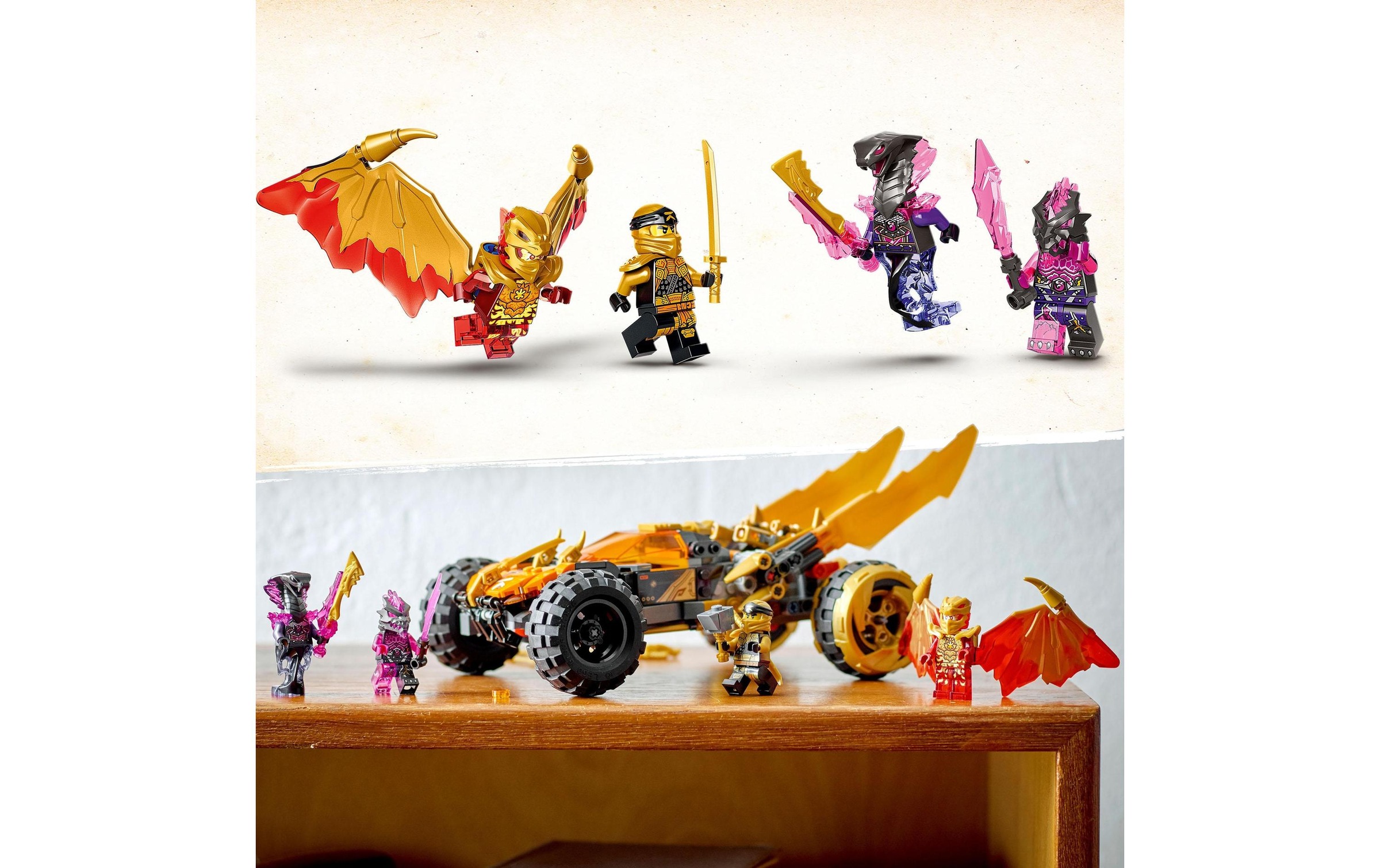 LEGO® Konstruktionsspielsteine »LEGO Ninjago Coles Drachen-Flitzer«, (384 St.)