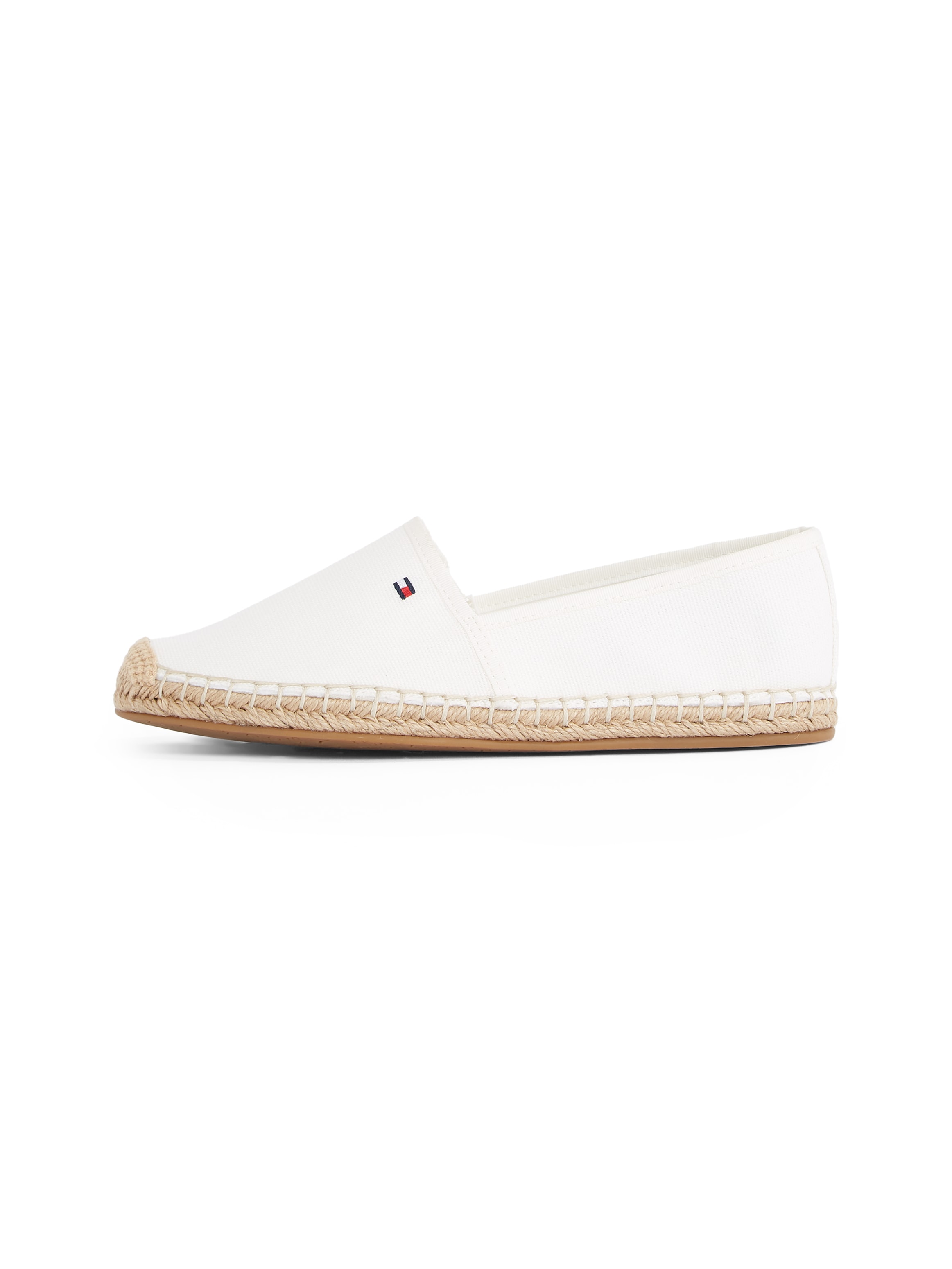 Tommy Hilfiger Espadrille »FLAG CANVAS ESPADRILLE«  ,Slipper,Flats,Bequemschuh mit Jutebezug und Ziernähten, schmale Form