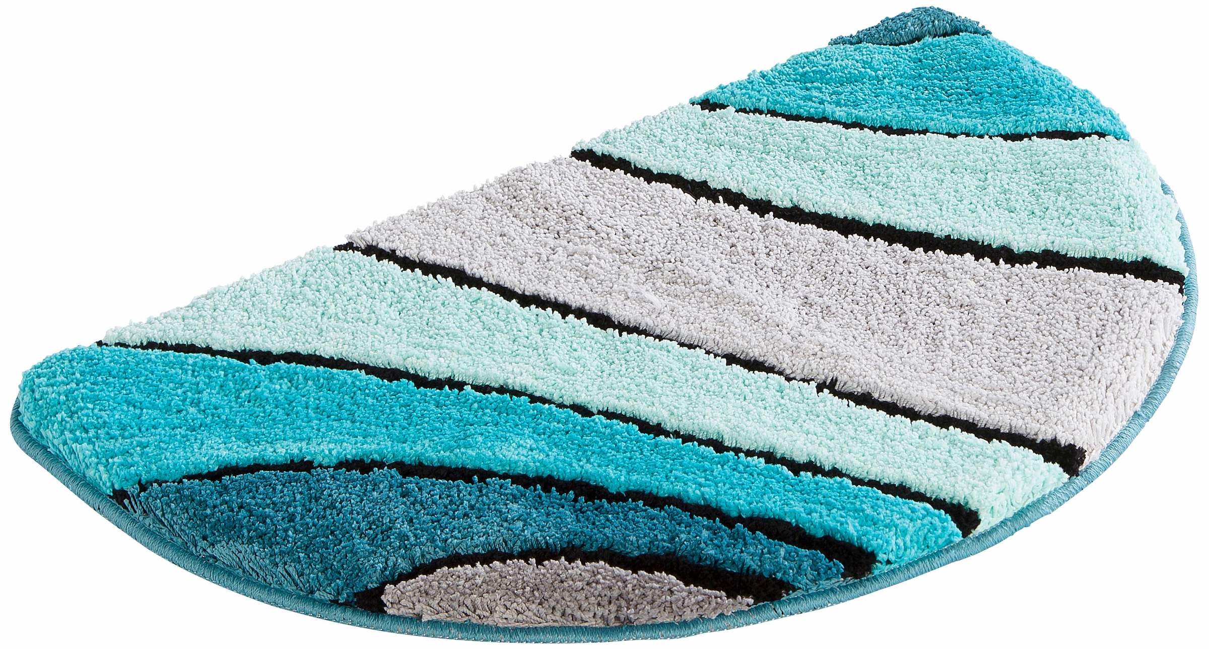 my home Badematte »Josie, Badvorleger, Badezimmer Teppich«, rutschhemmend beschichtet, fussbodenheizungsgeeignet-schnell trocknend-strapazierfähig, Badteppich, Badematten, rechteckig, rund & als 3-tlg. Set erhältlich