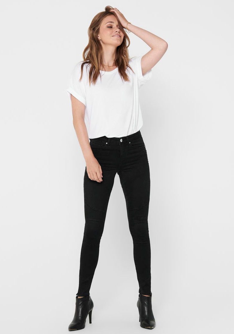 ONLY T-Shirt »ONLMOSTER – T-Shirt mit melierter Optik und elastischem Material«, meliert, casual, lässig geschnitten, Viskosemischung, Rundhals