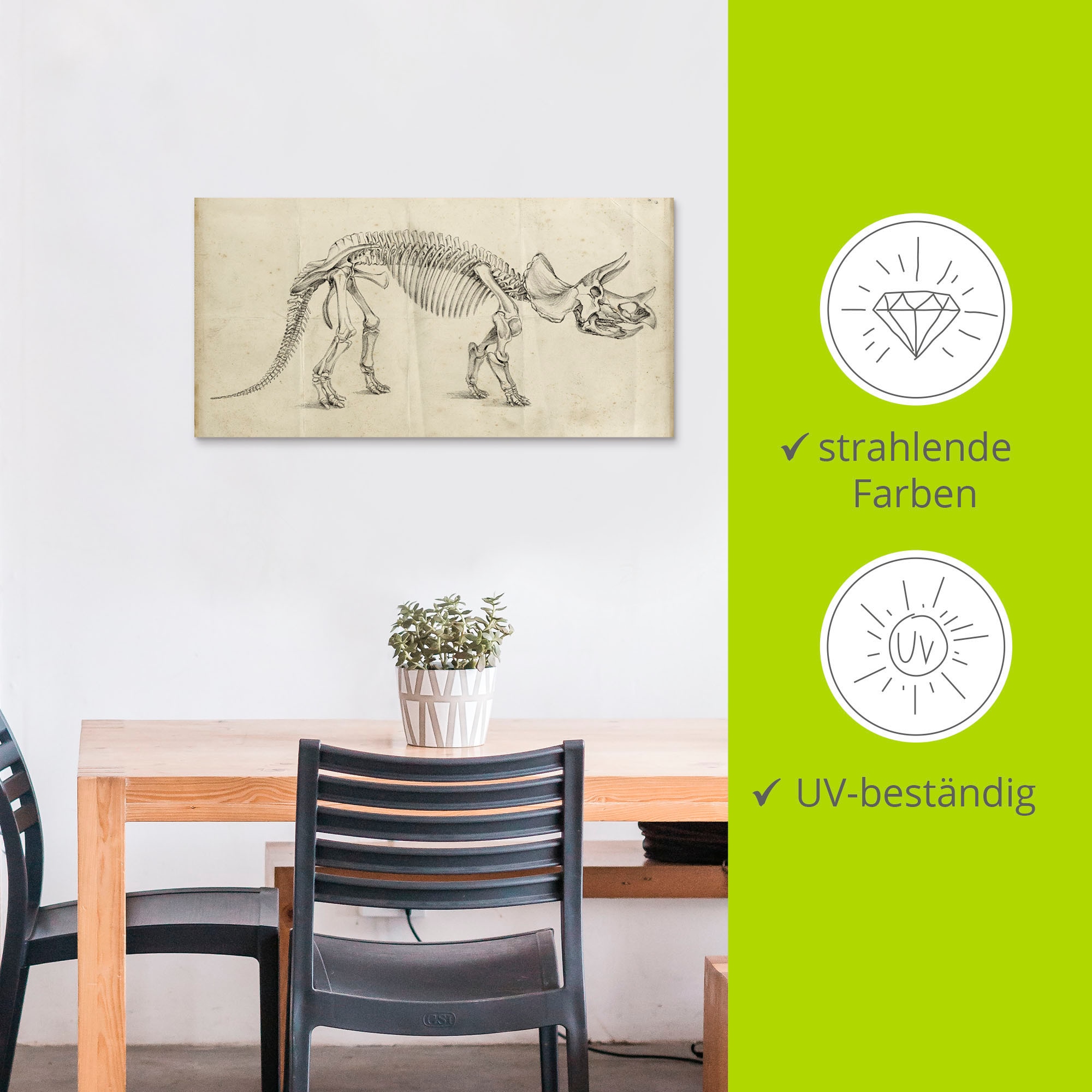 Artland Wandbild »Dinosauria Lehre II«, Dinosaurier, (1 St.), als Alubild, Outdoorbild, Poster in verschied. Grössen