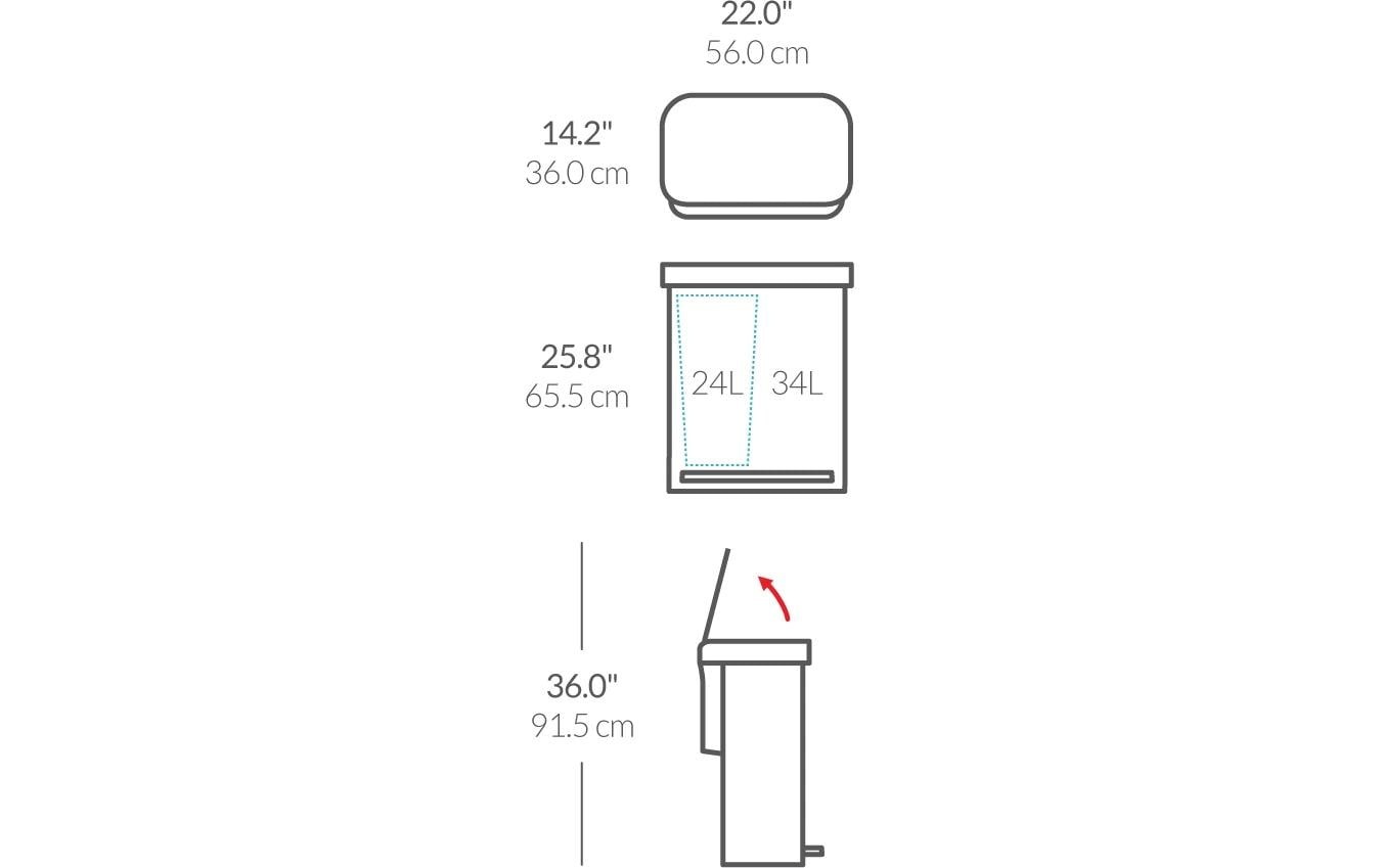 simplehuman Poubelle »Doppelkammer 58 l«