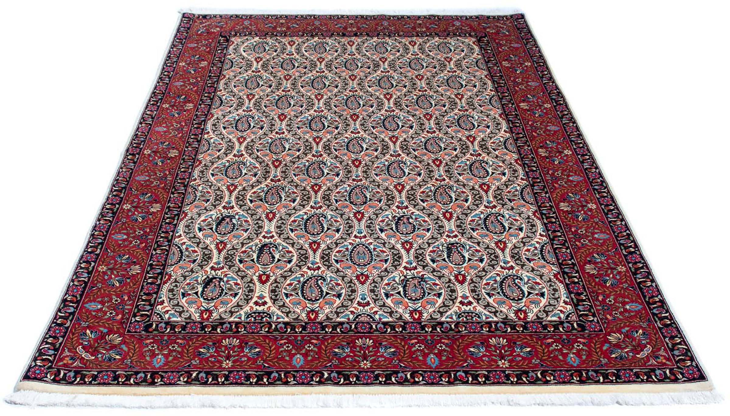 Image of morgenland Orientteppich »Perser - Ghom - 206 x 136 cm - rot«, rechteckig, 10 mm Höhe, Wohnzimmer, Handgeknüpft, Einzelstück mit Zertifikat bei Ackermann Versand Schweiz